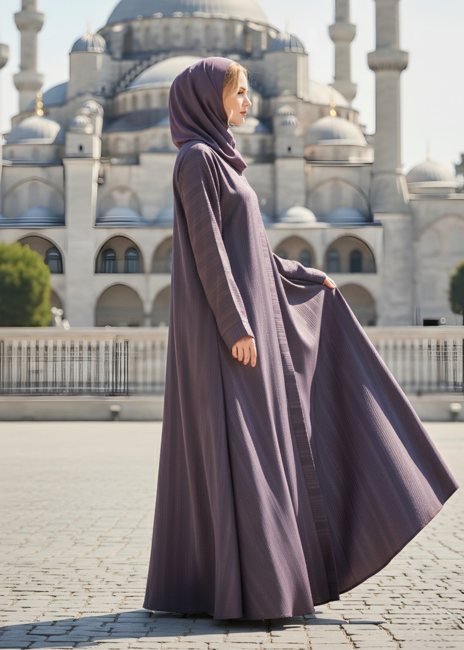 nidha Abaya in Plum