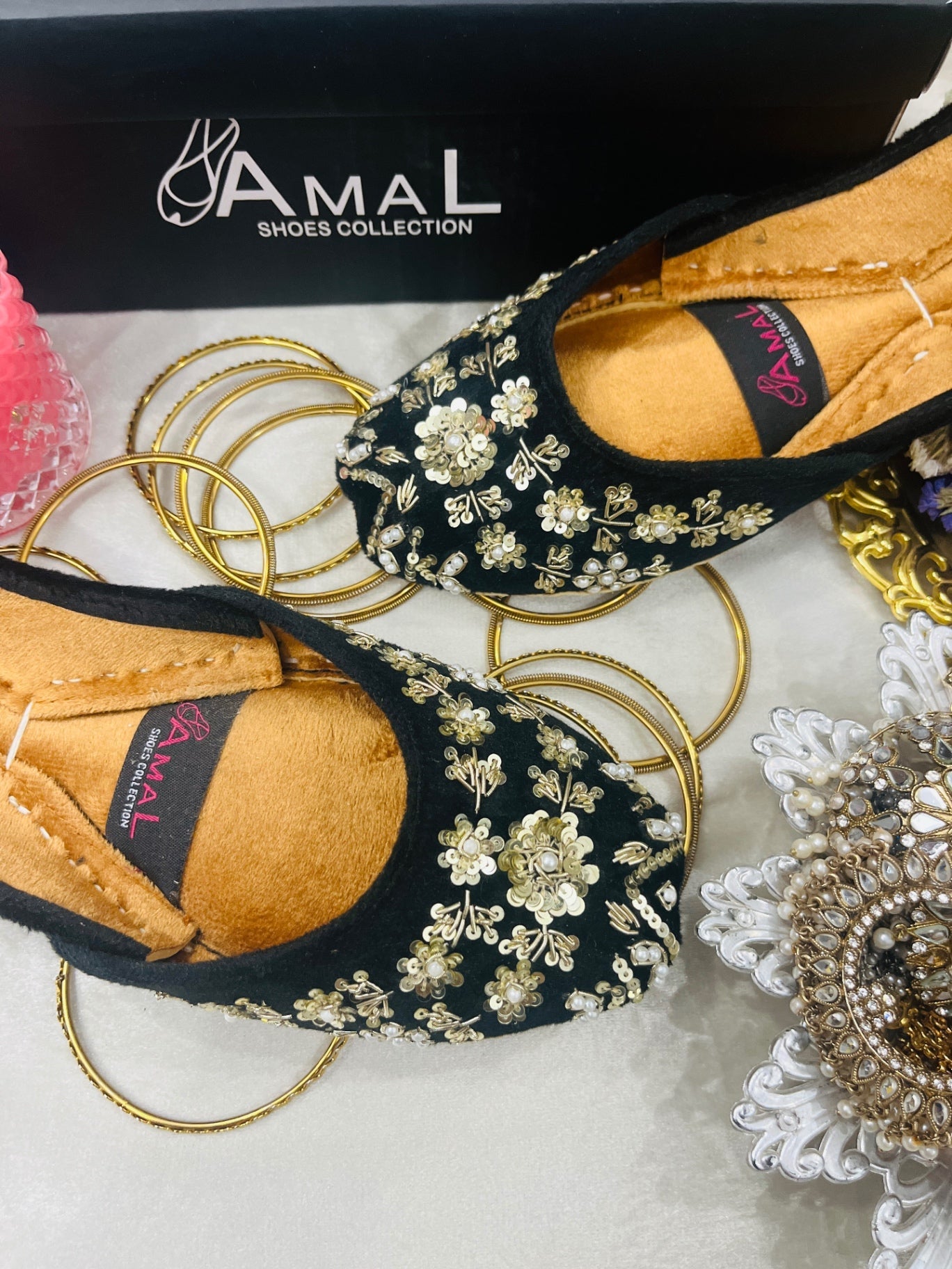Khussa in Black by - High Quality Women Khussa KUO7314