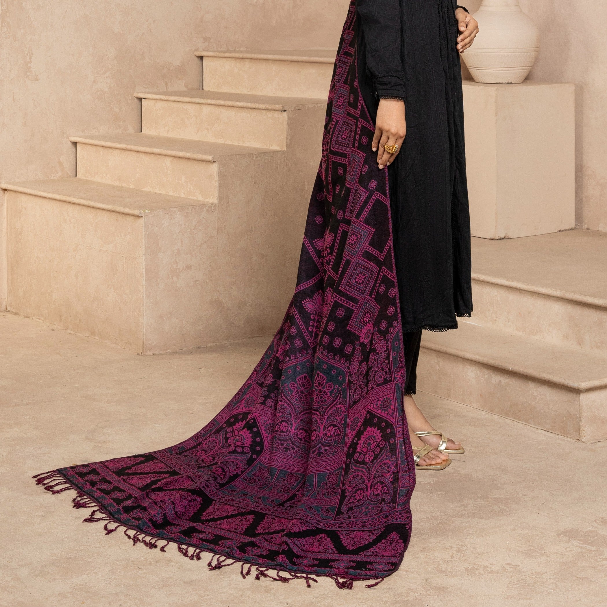Shawl in Fuchsia Color by - Trendy Women Shawl SMU4980