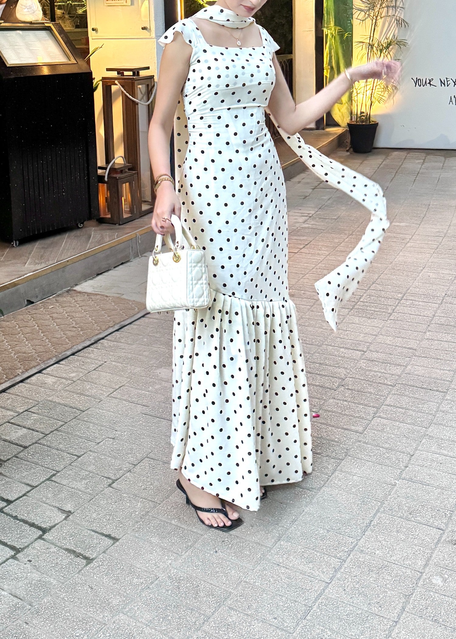 chiffon Dress in White