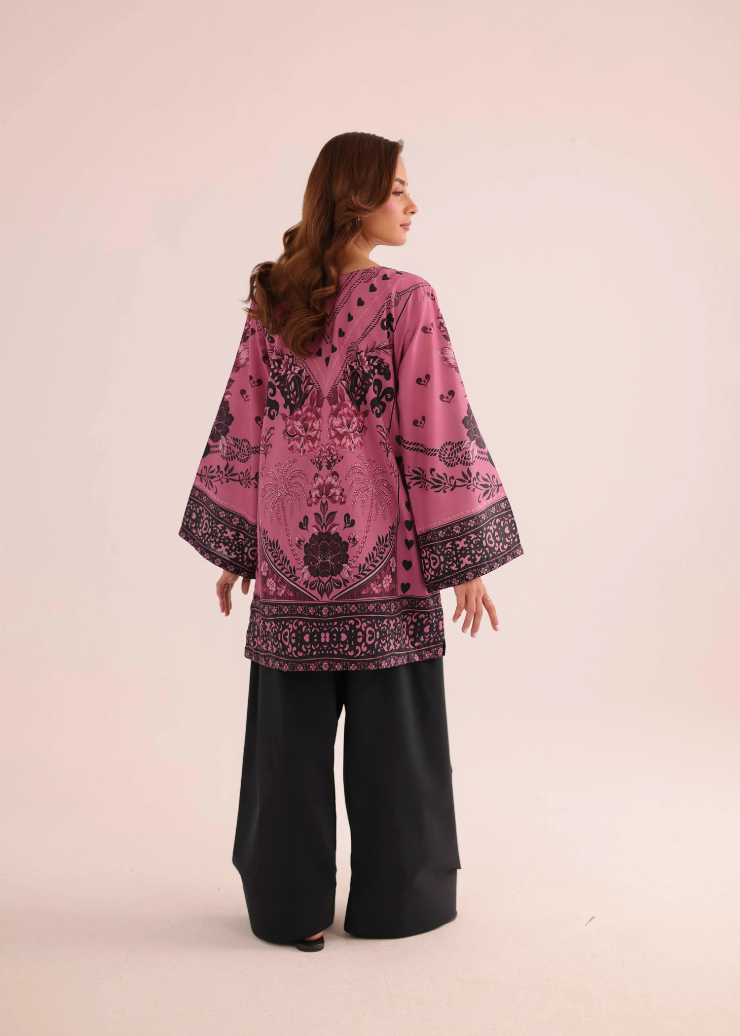 poly lawn Kurti in Purple