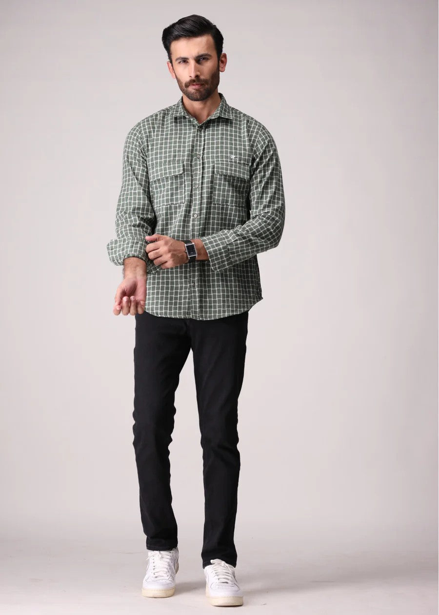 flannel Casual Shirt in Grey