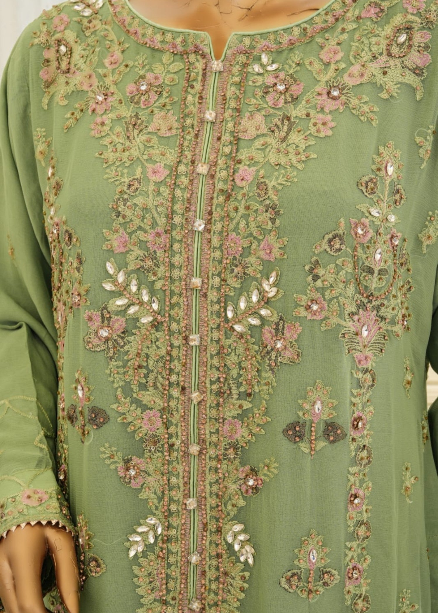 chiffon Sharara in Apple green