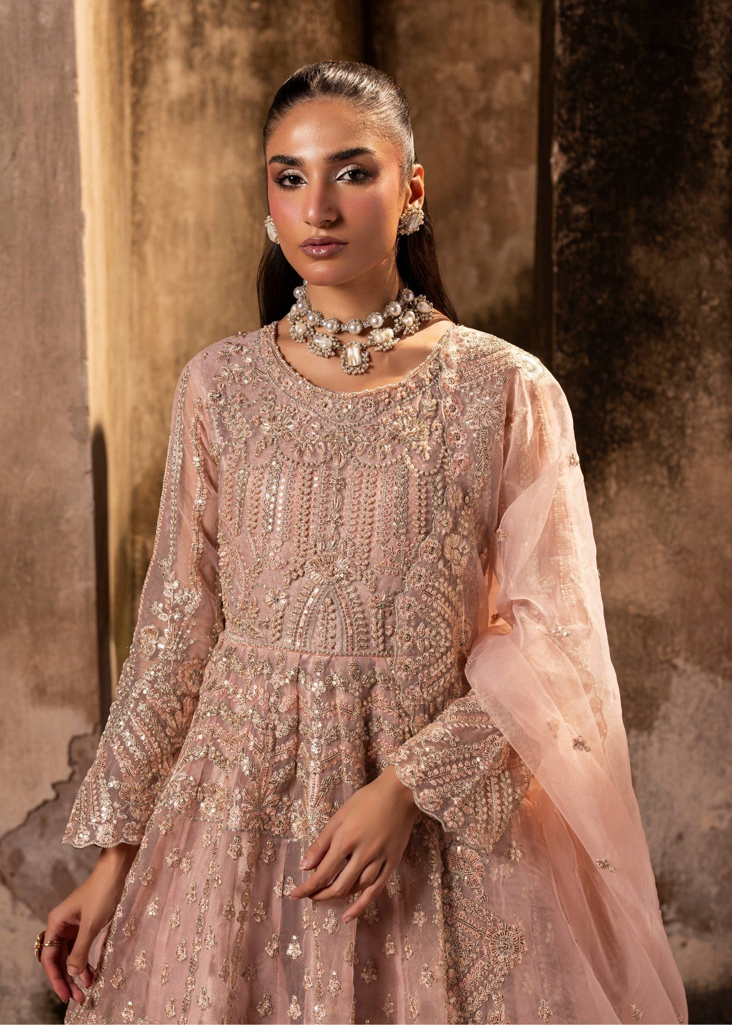 organza Maxi in Tea rose pink