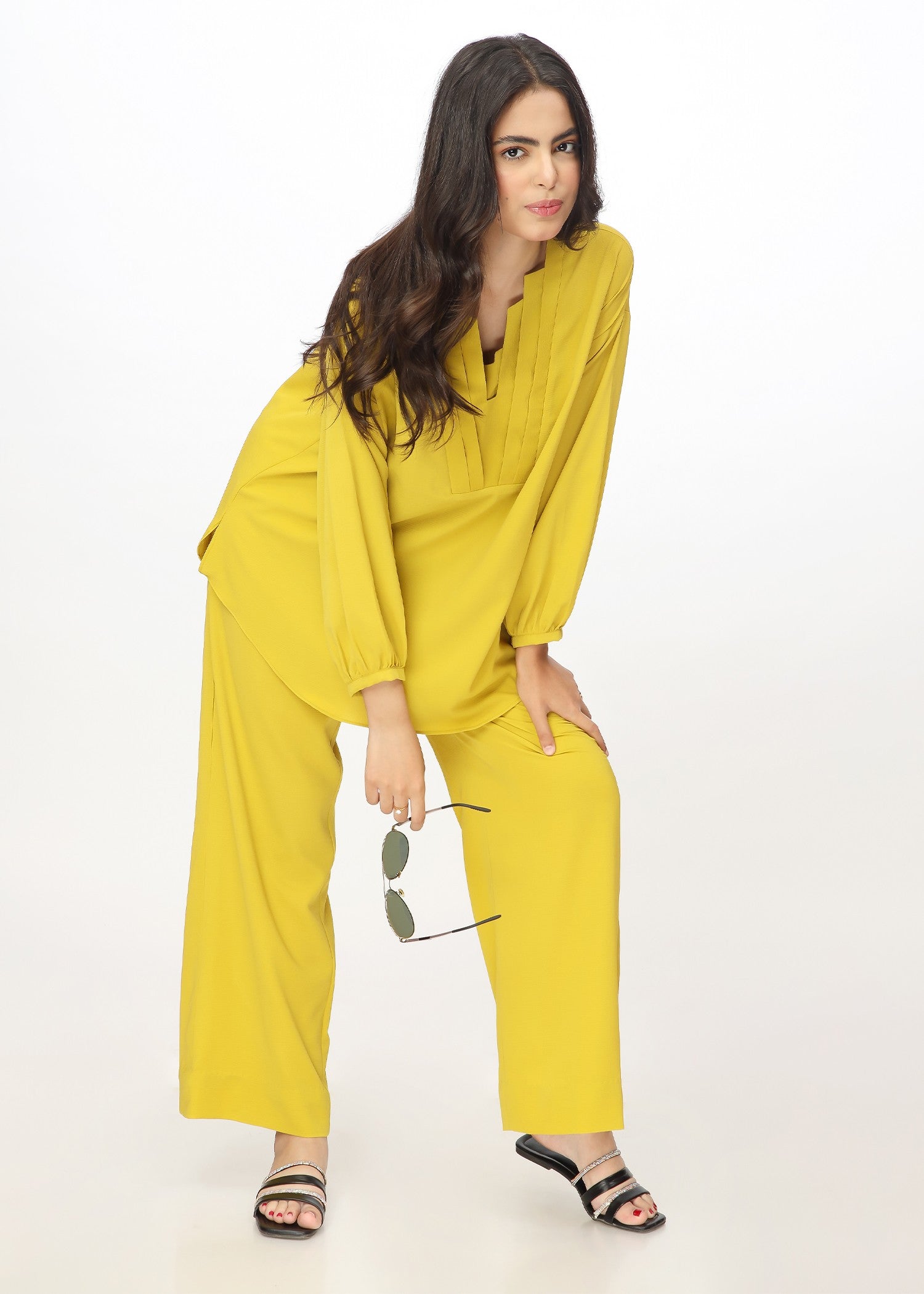 georgette Co Ord Sets in Key lime
