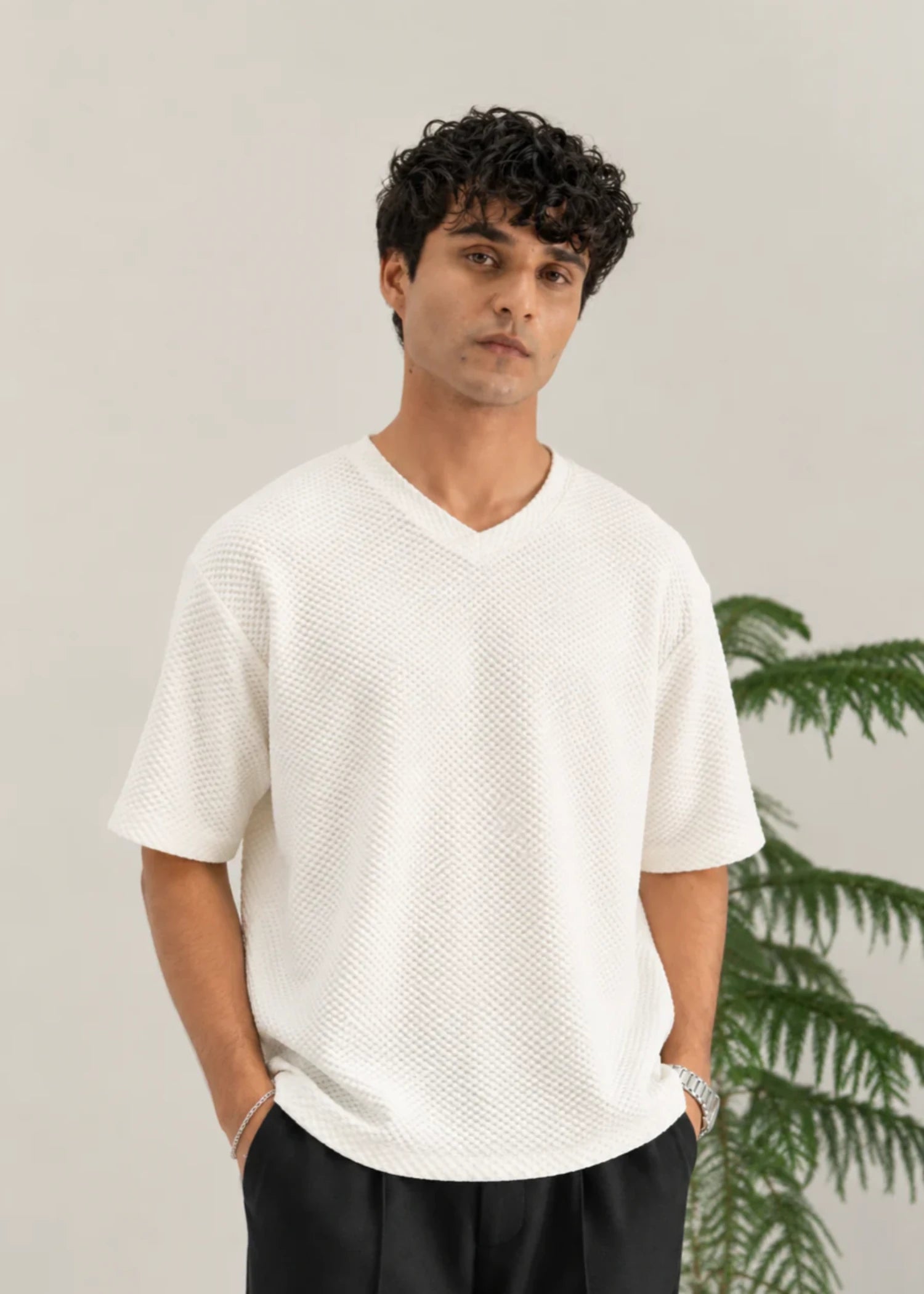 cotton T Shirt in Cream