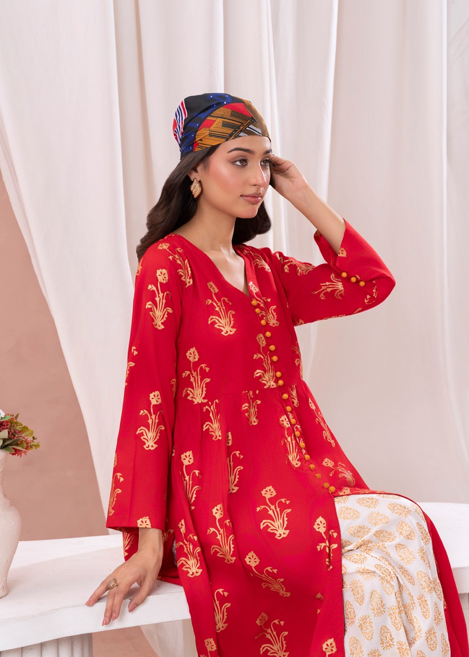 linen Maxi in Red