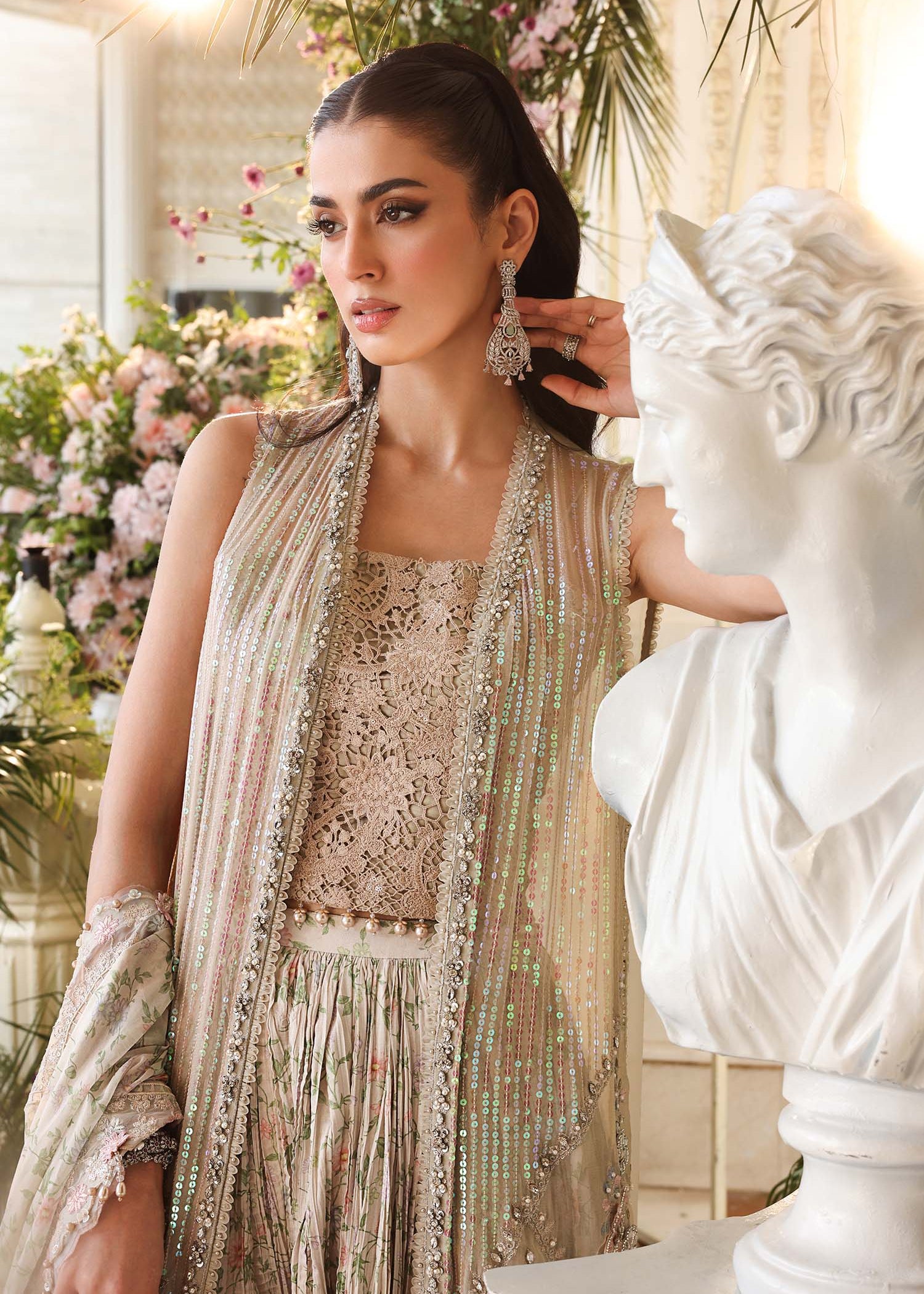 chiffon Unstitched in Ivory