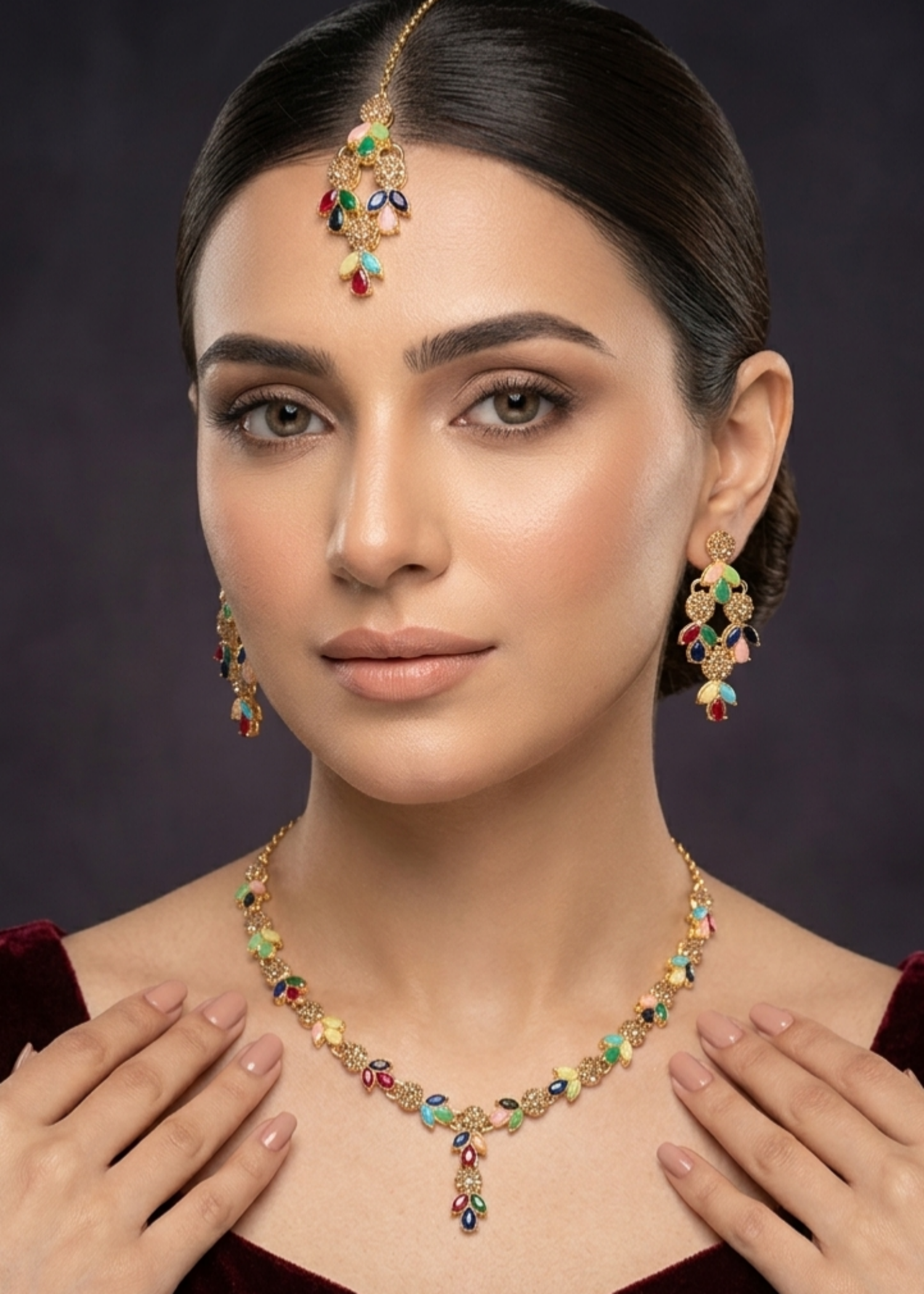 Jewelry Set in Multi Color by - Trendy Women Jewelry Set XYX1765