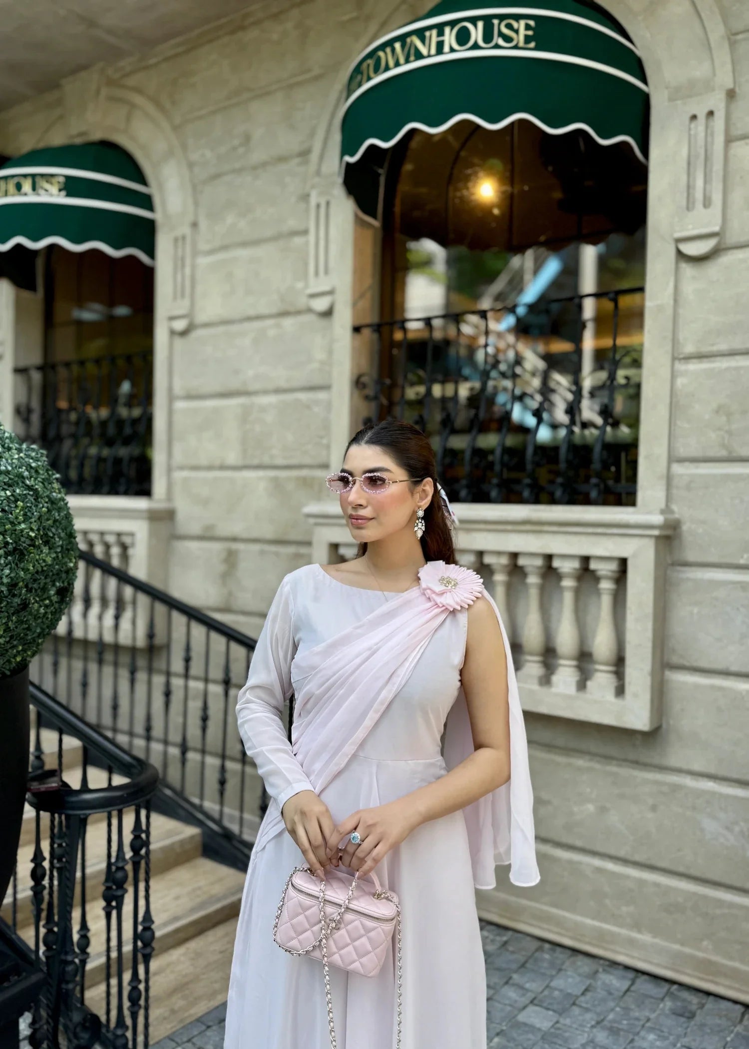 chiffon Dress in Rose pink