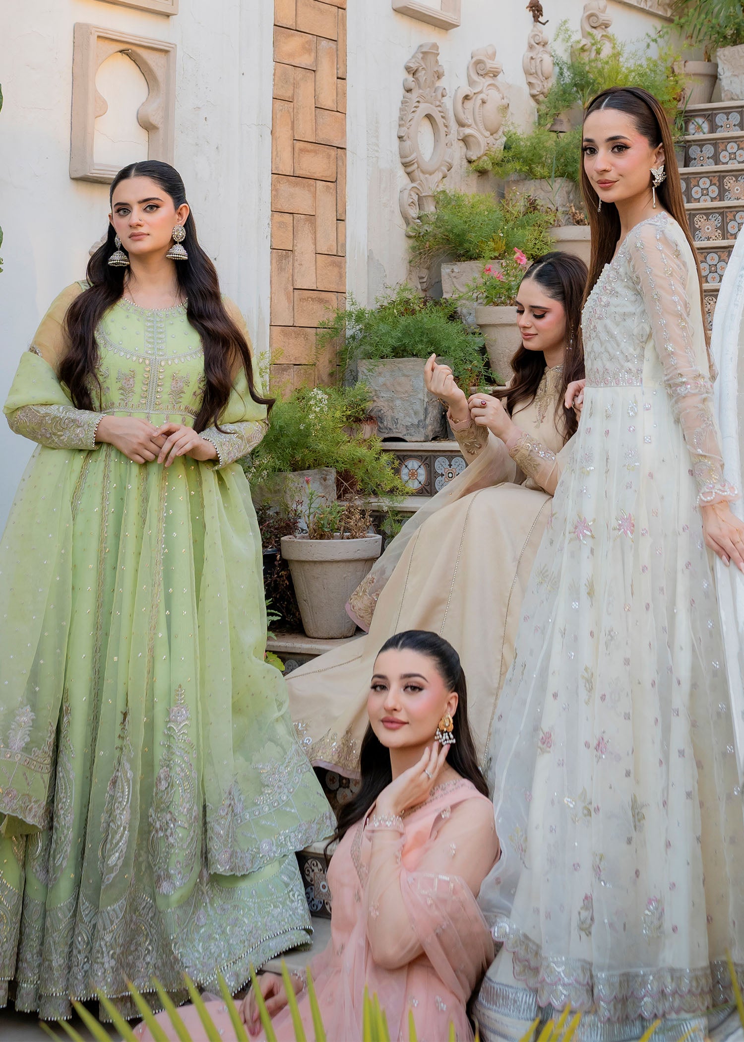 raw silk Pishwas in Beige