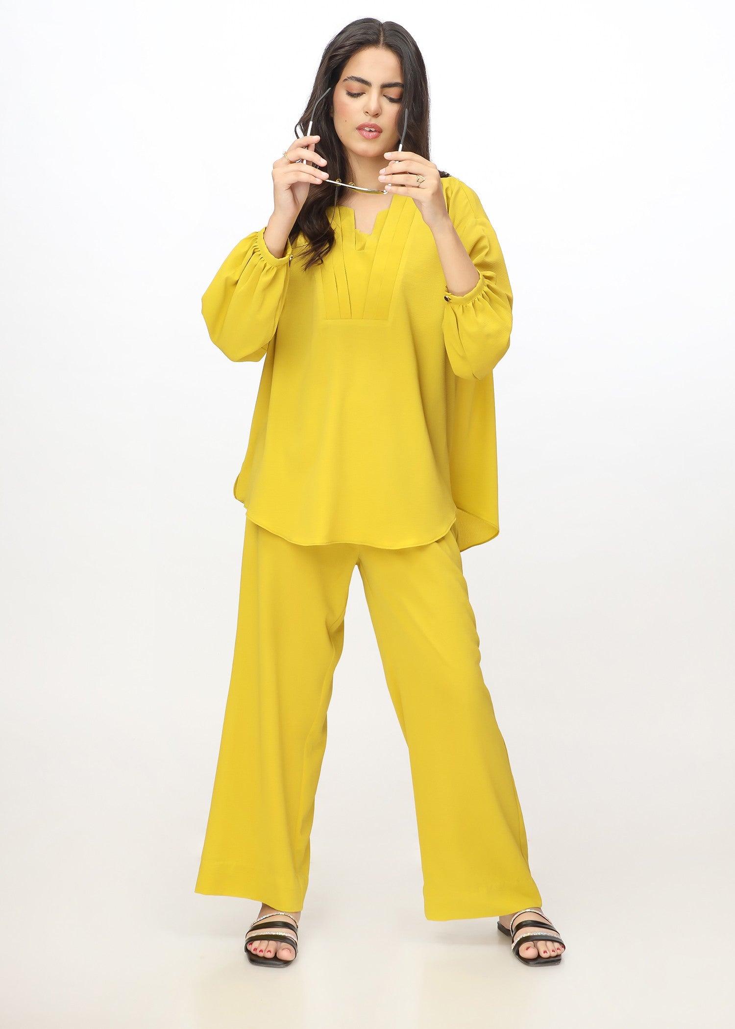 georgette Co Ord Sets in Key lime