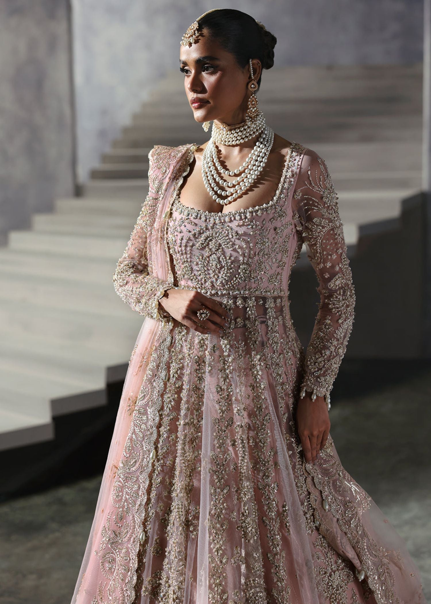 net Maxi in Peach pink