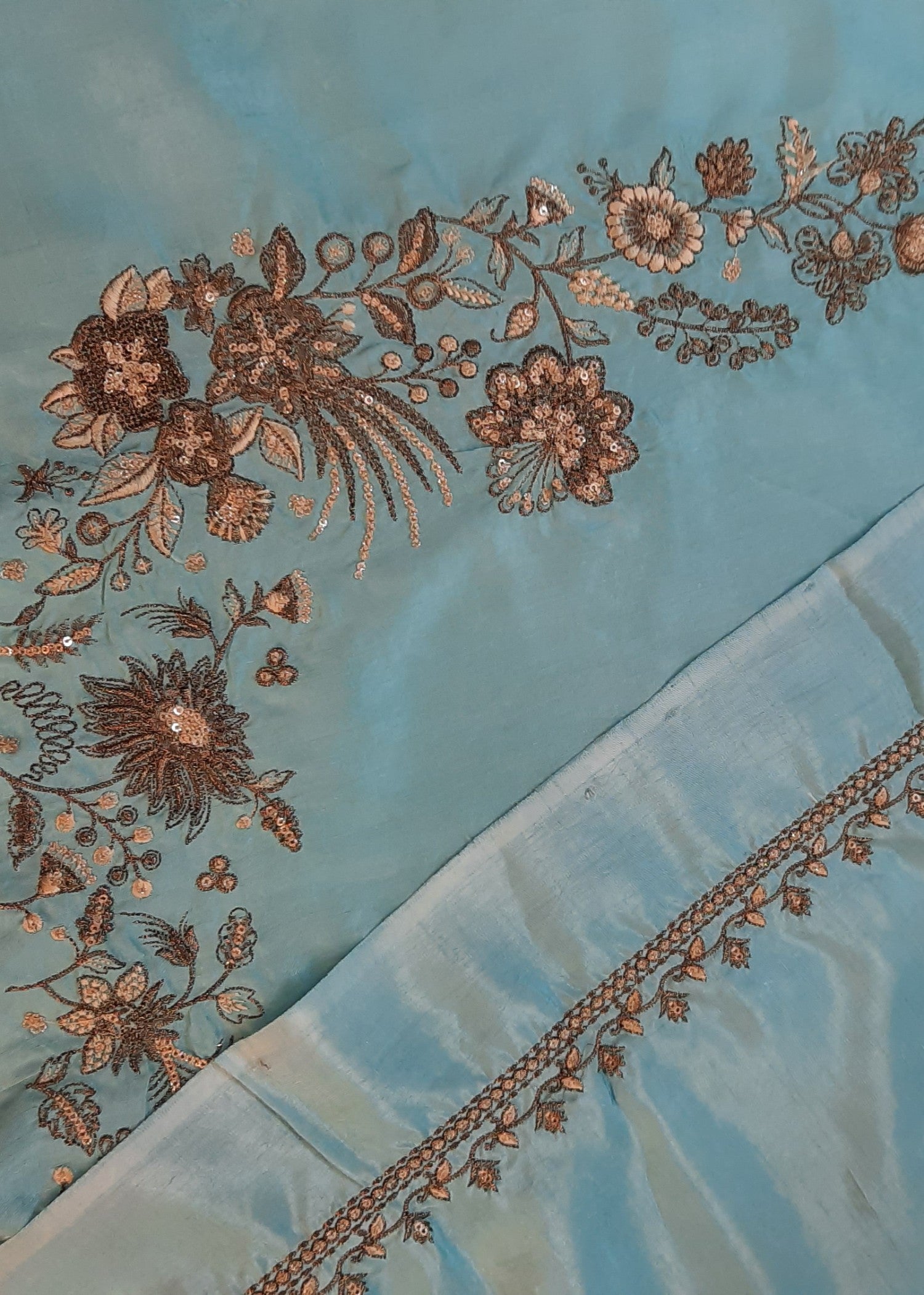silk Unstitched in Baby blue