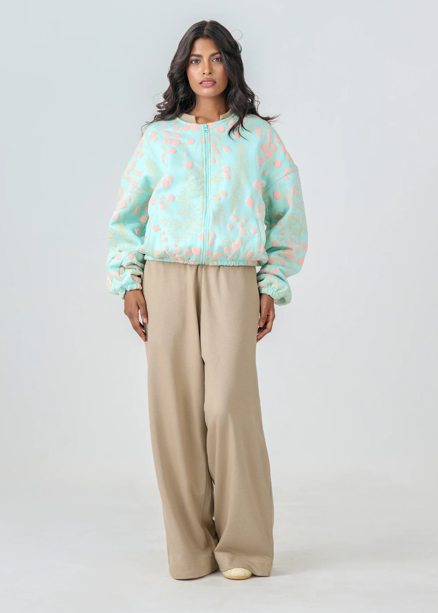 fleece Jacket in Mint green