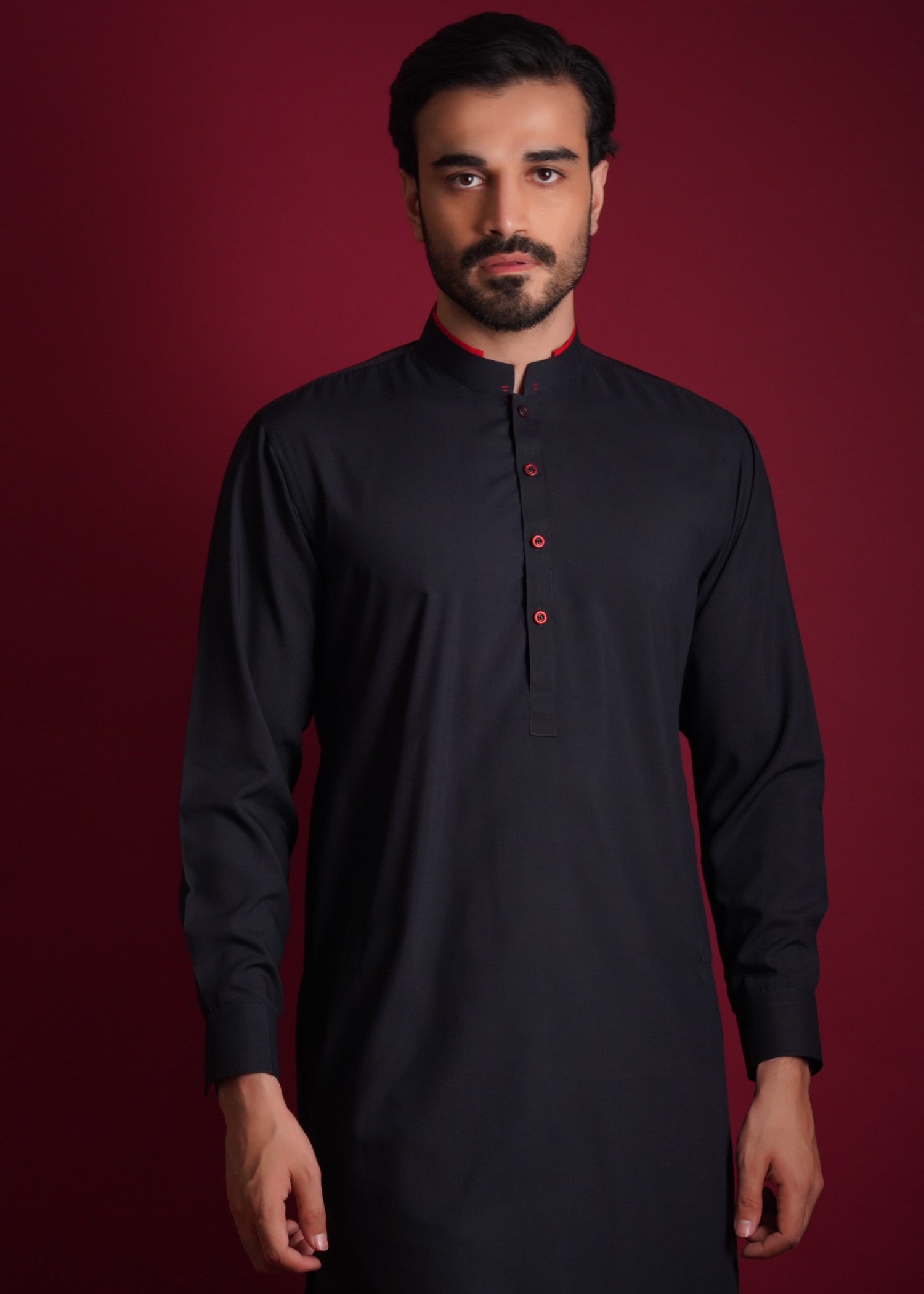 cotton viscose Kurta Set in Navy blue