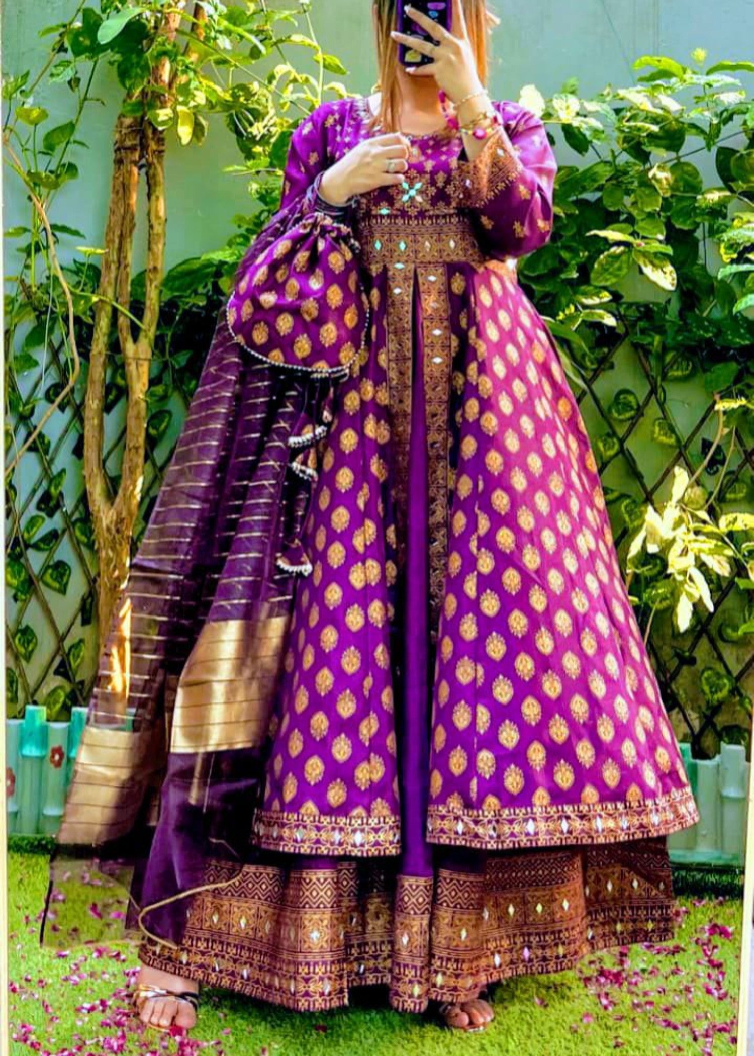 cotton satin Maxi in Purple heart