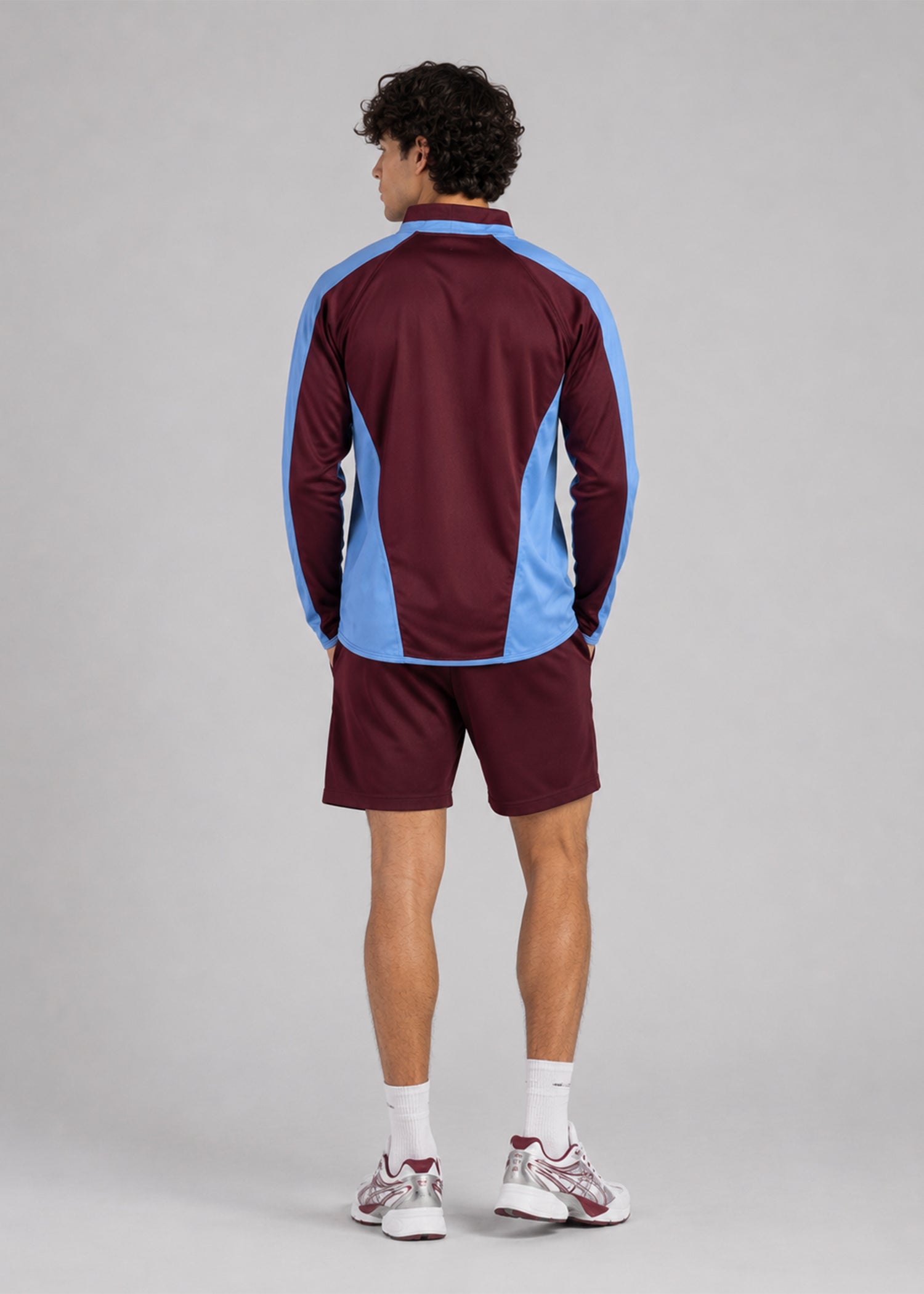 polyester Polo Shirt in Burgundy, sky blue