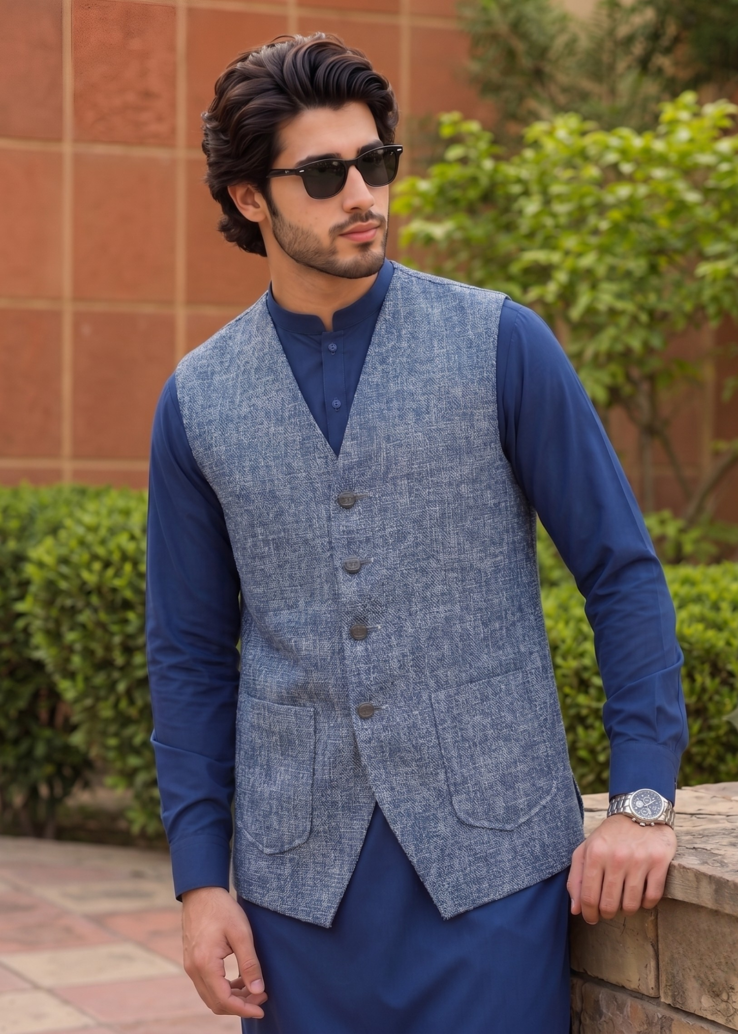 suiting Waistcoat in Blue