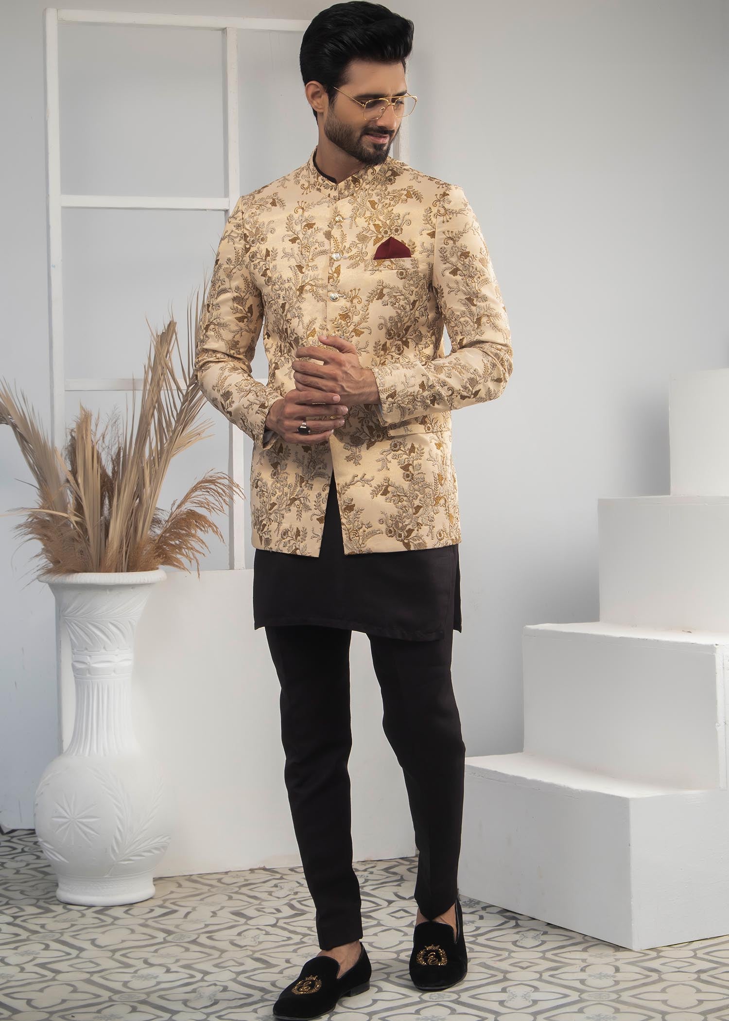 cotton silk Prince Coat in Cream