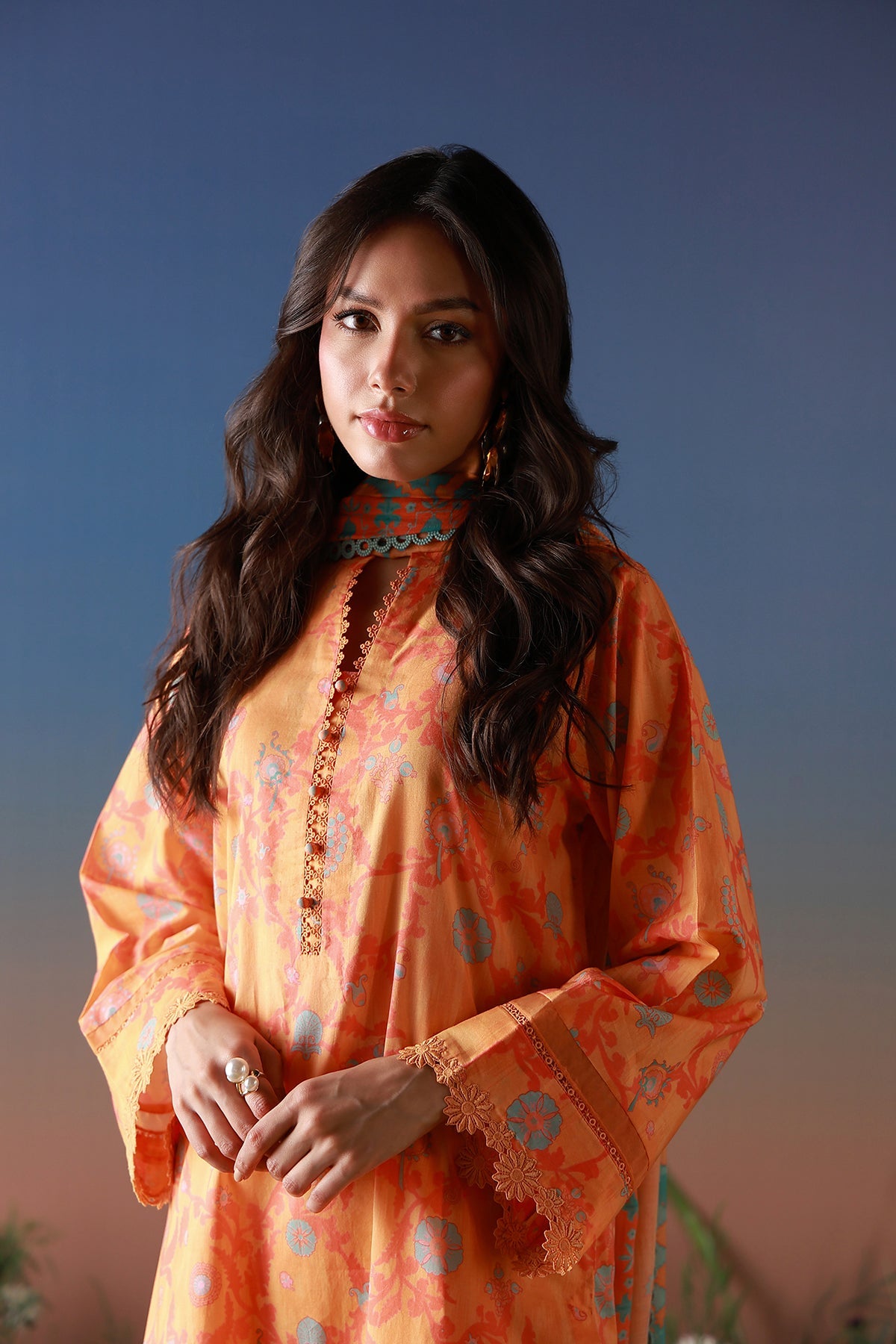 Mirha Lawn – Amber Petals