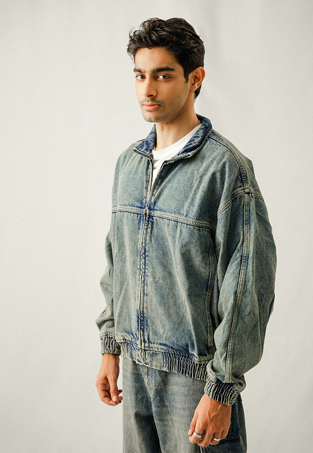 stretch denim Jacket in Blue lagoon