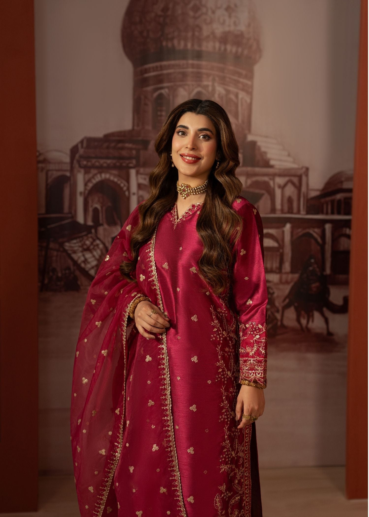 raw silk Kurta Set in Baby pink