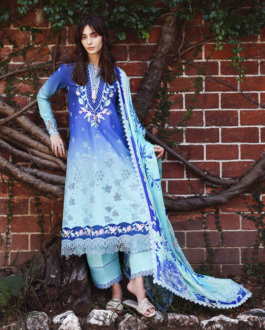 Solace Ombre Chikankari Lawn – Moonlit Ease