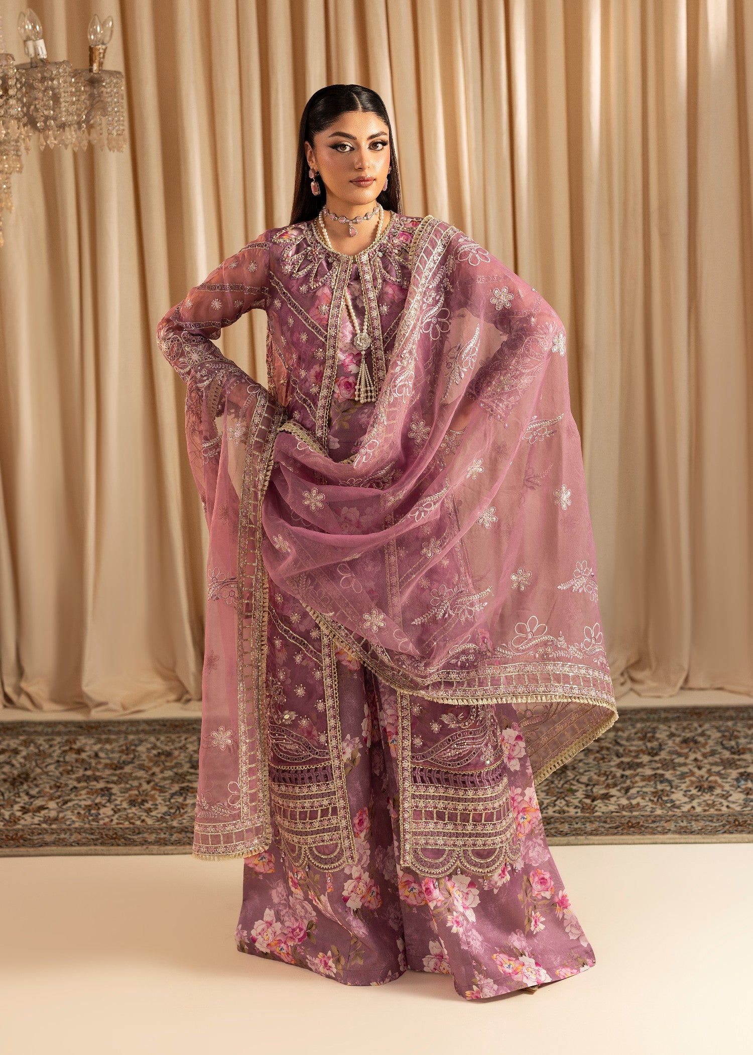 organza Gown in Mauve