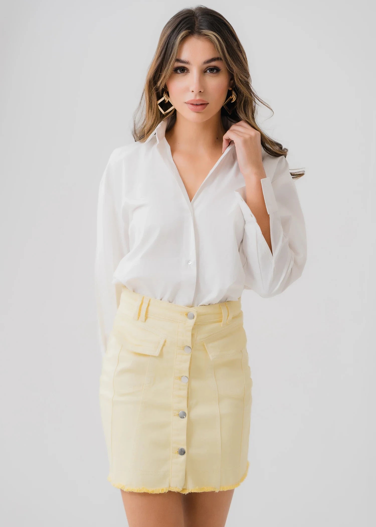 cotton Skirt in Yellow