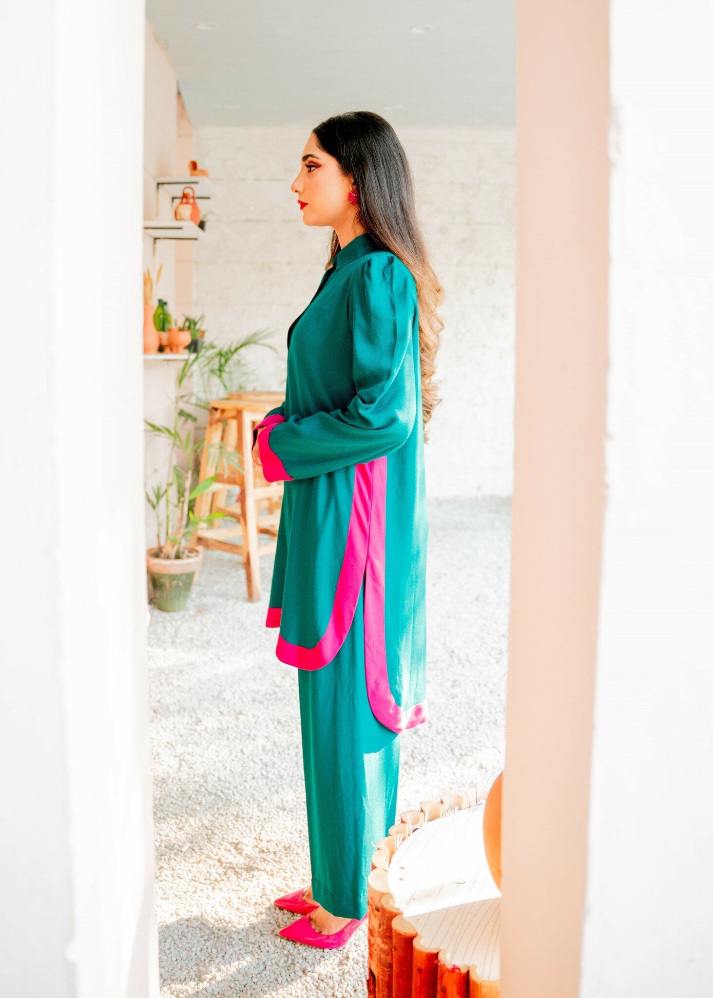 linen Co ord Sets in Sea green