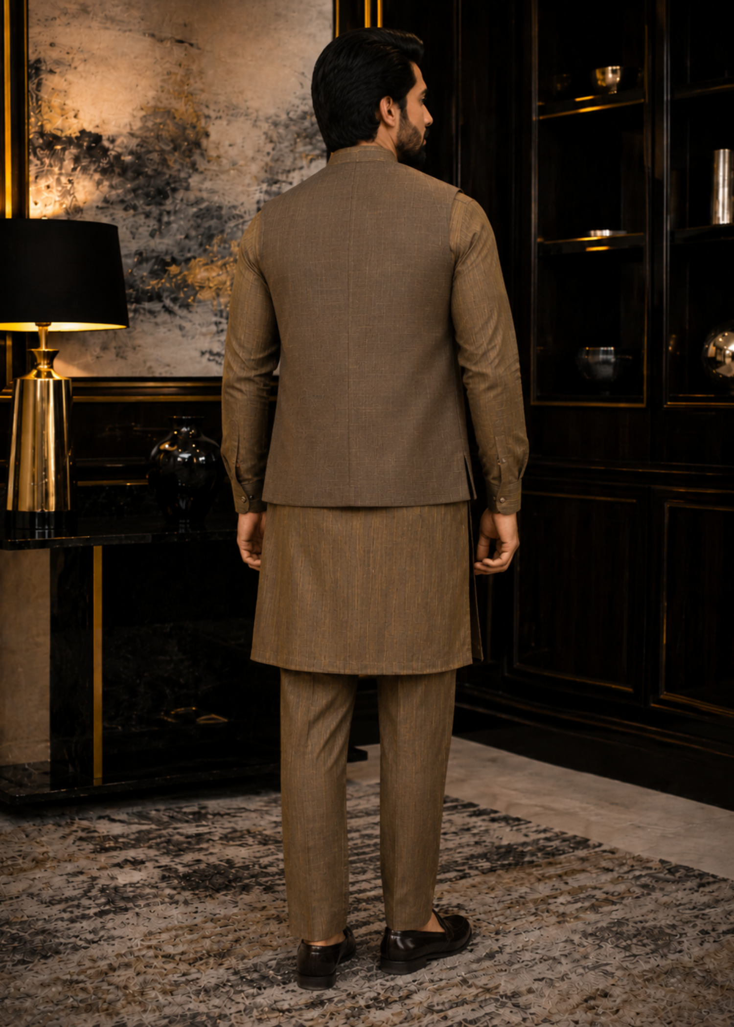 wash & wear Waistcoat in Golden brown