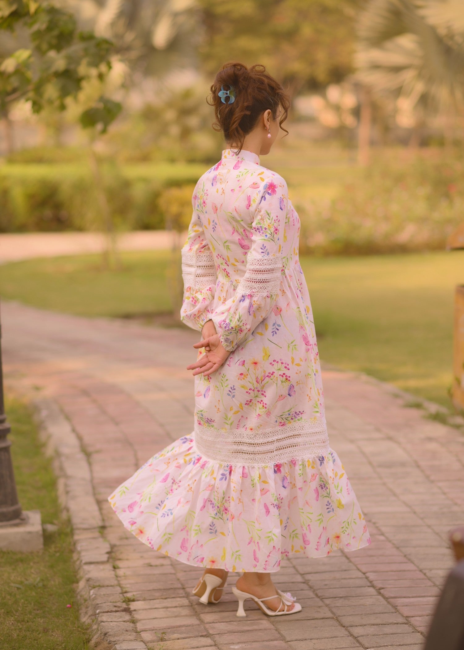 lawn cotton Maxi in White