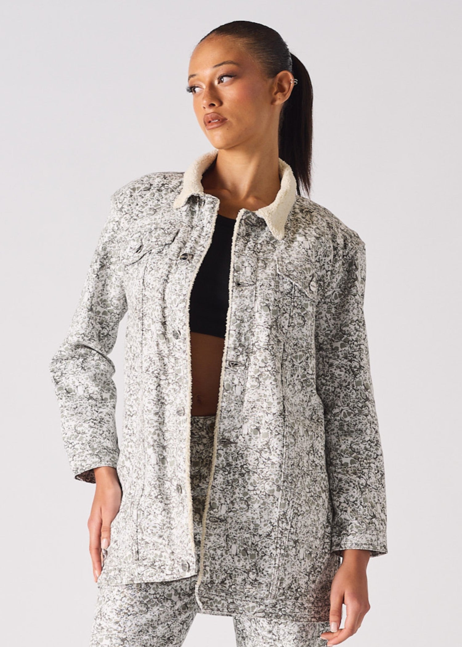 denim Jacket in Light grey