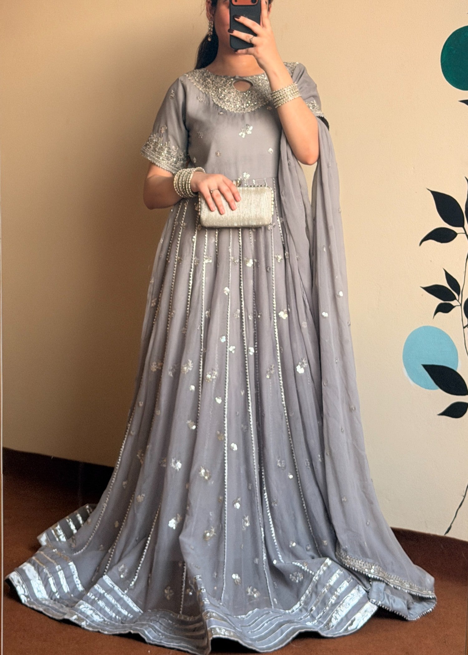 chiffon Maxi in Shadow blue