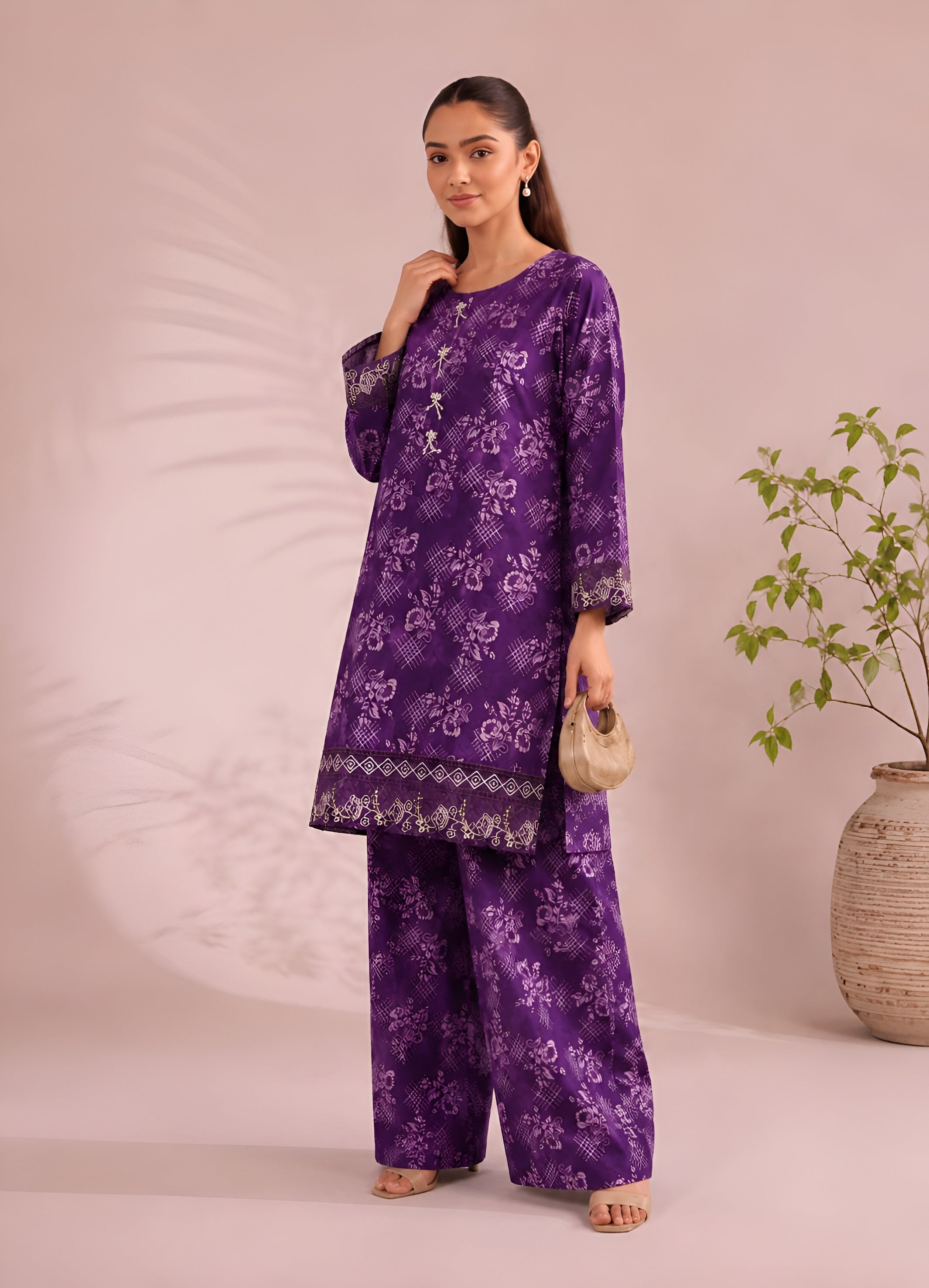 linen Co Ord Sets in Purple