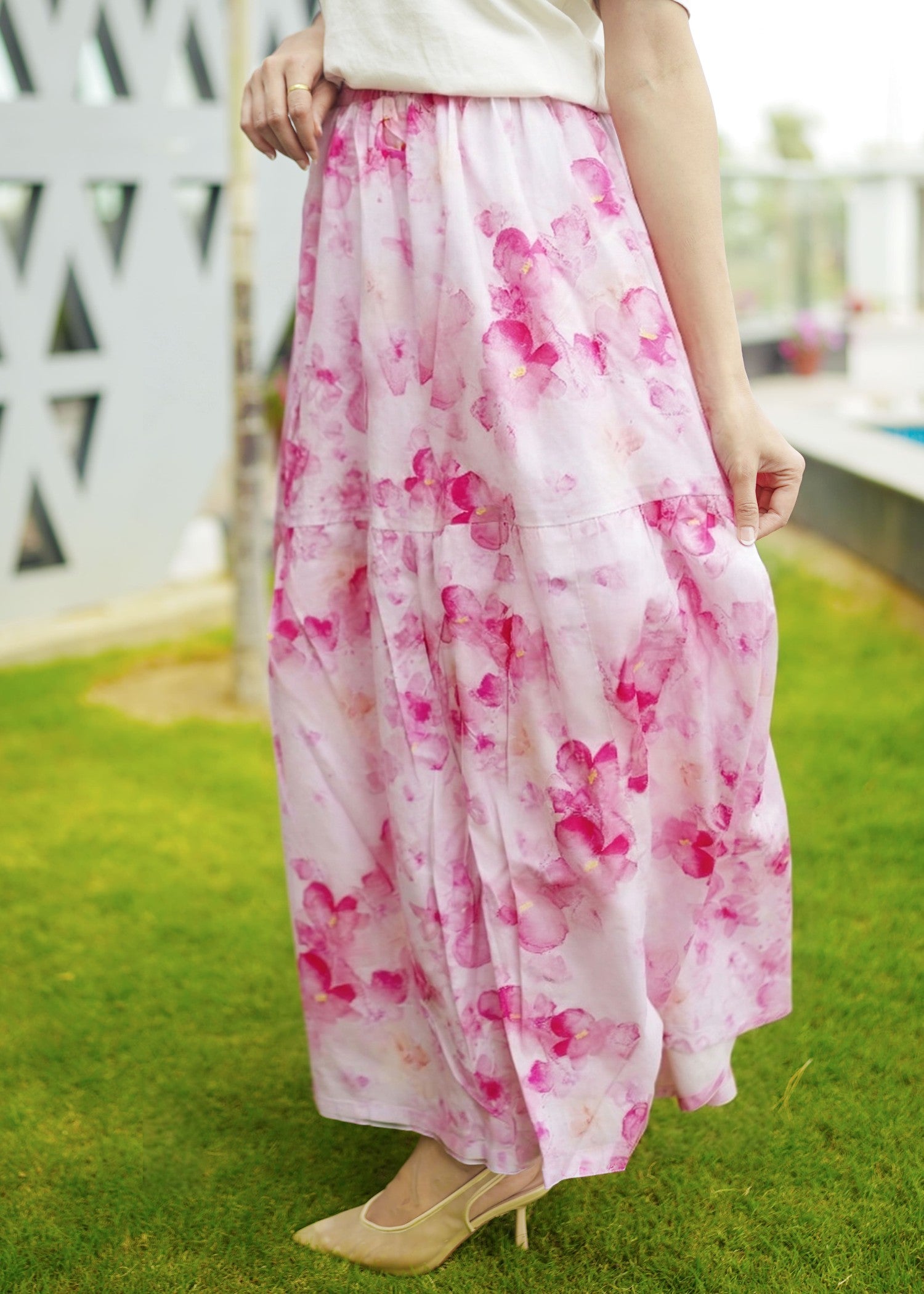 pure cotton Skirt in Pink