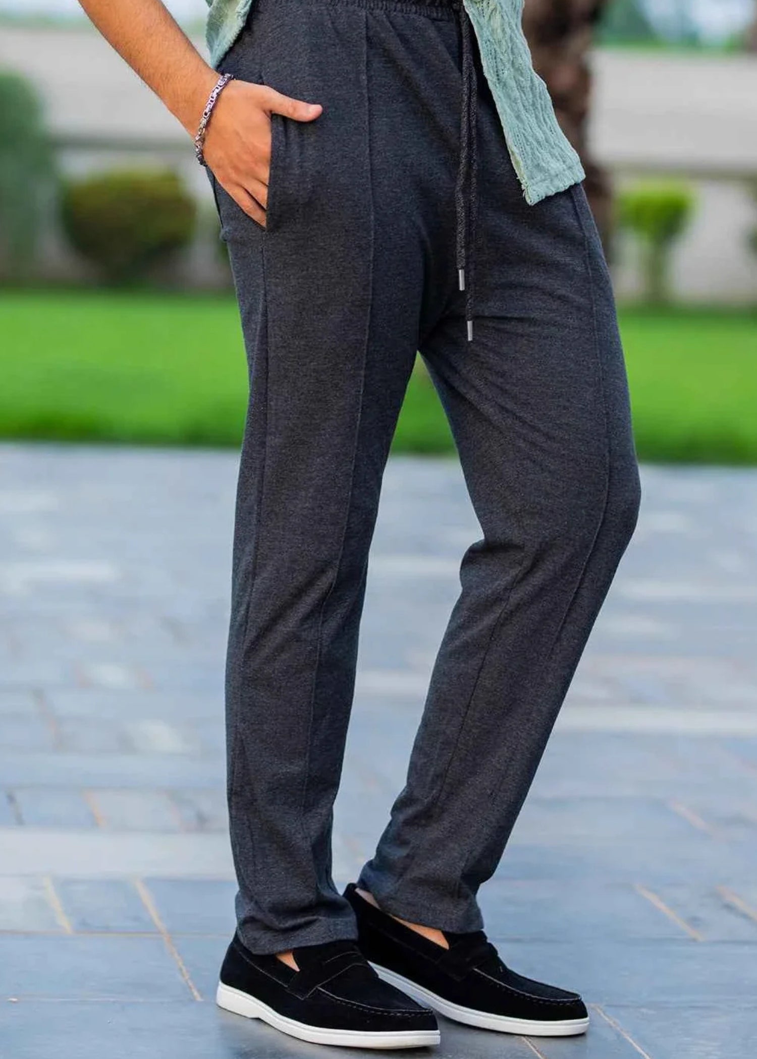 terry Trousers in Charcoal