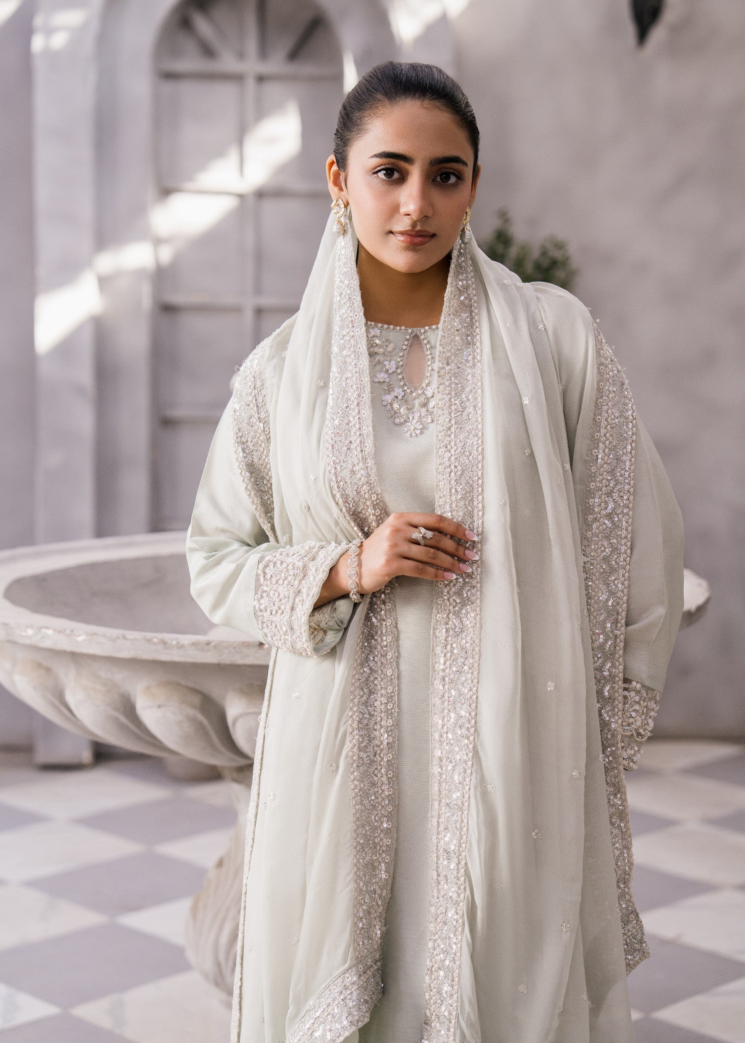raw silk Kurta Set in Silver
