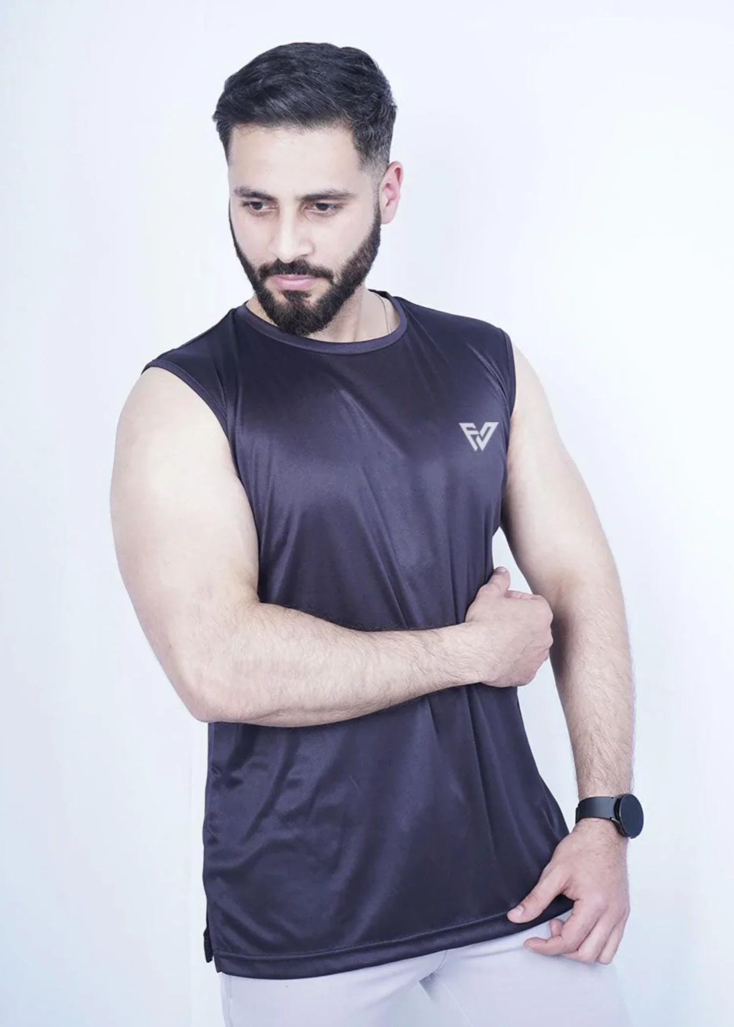 polyester Tank Top in Black