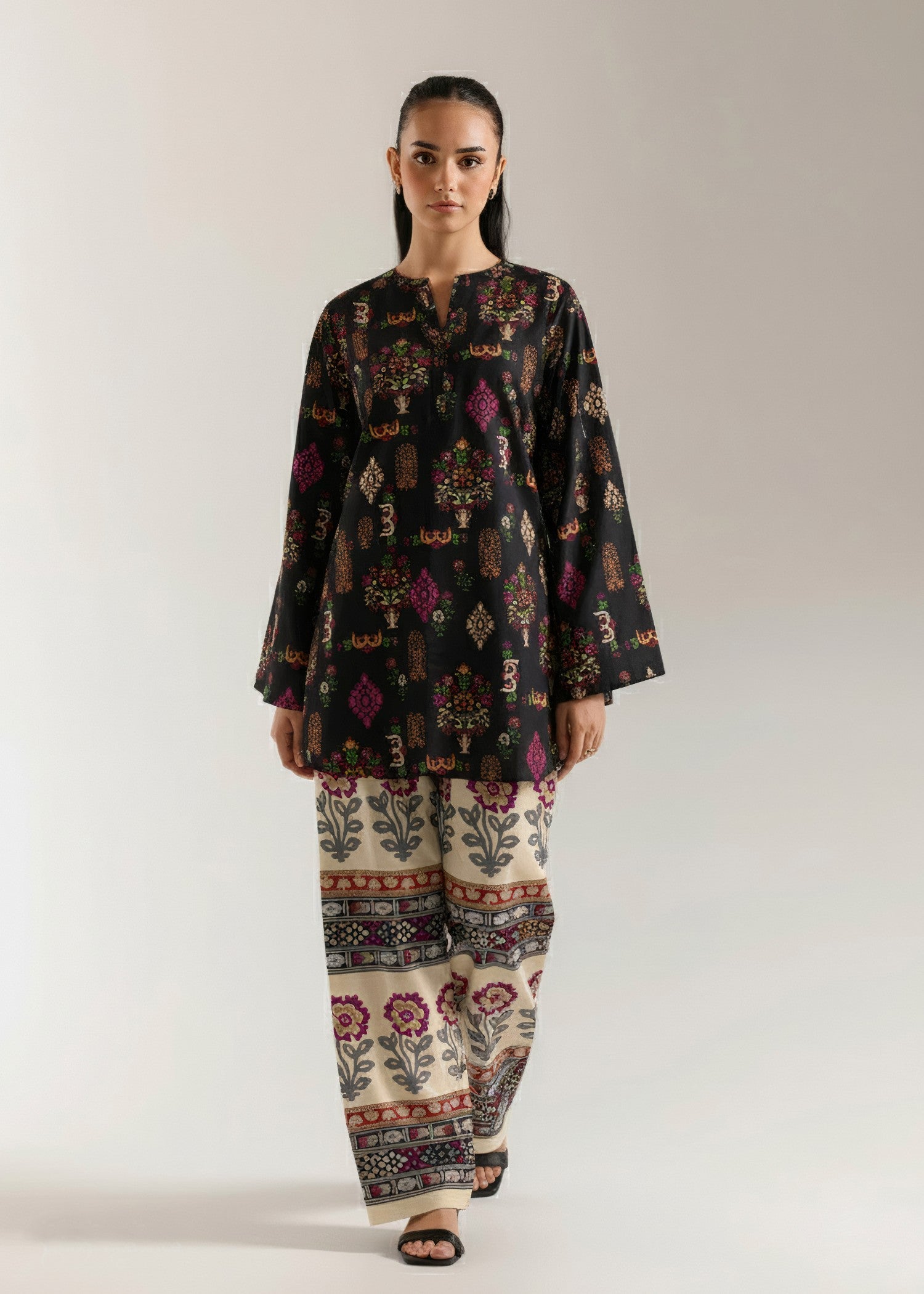 korean raw silk Co ord Sets in Black
