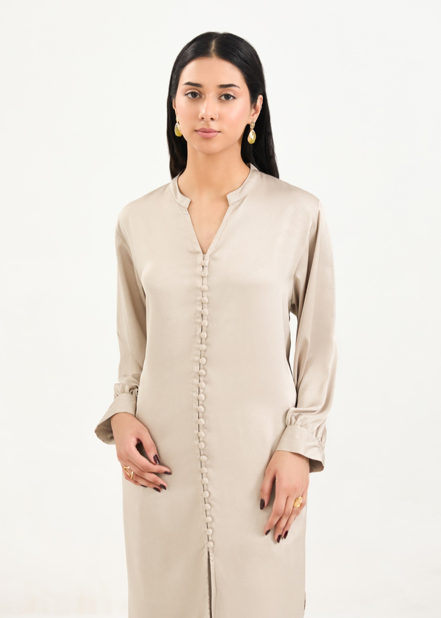 georgette silk Co Ord Sets in Wheat