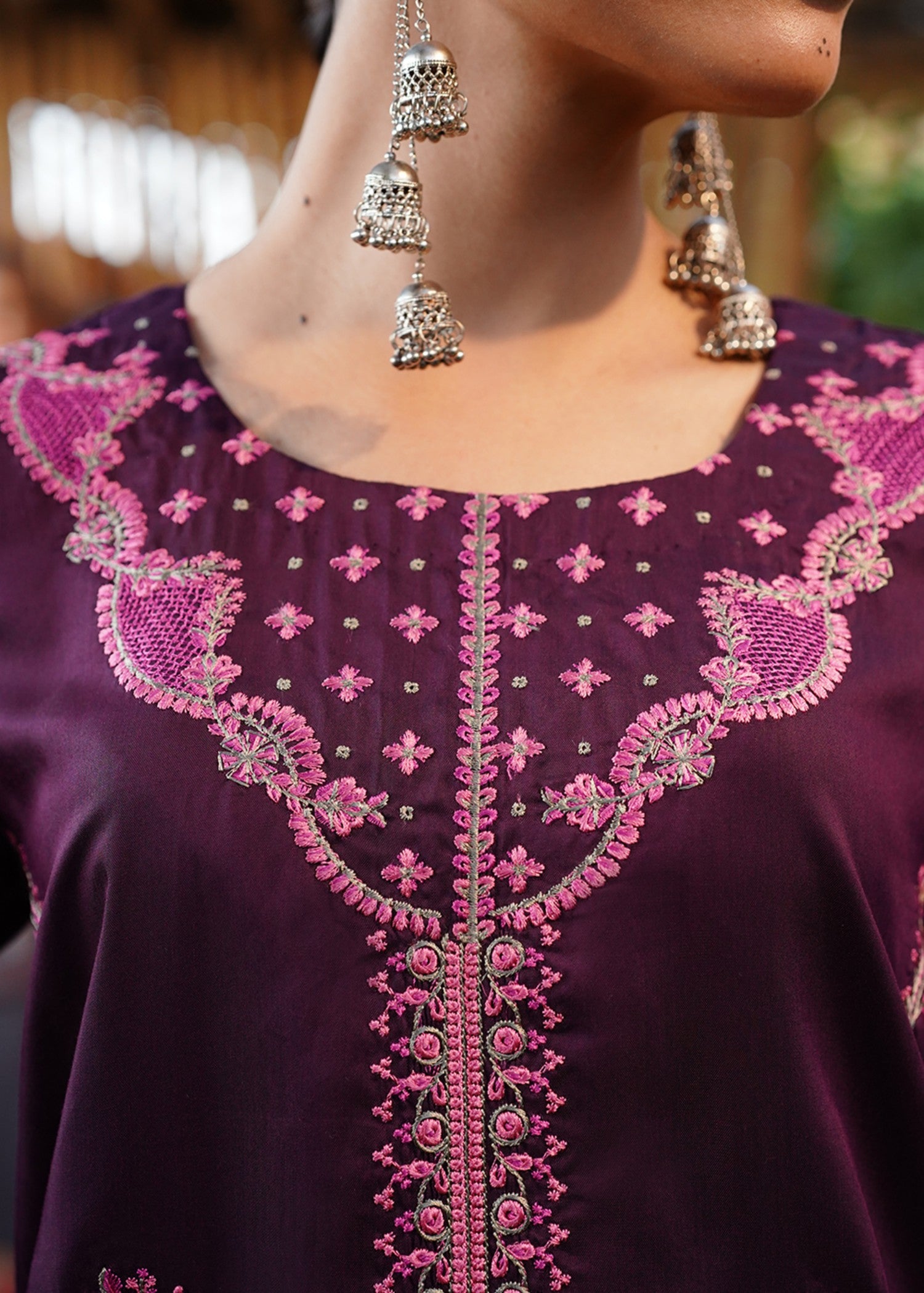 viscose Kurta Set in Plum purple