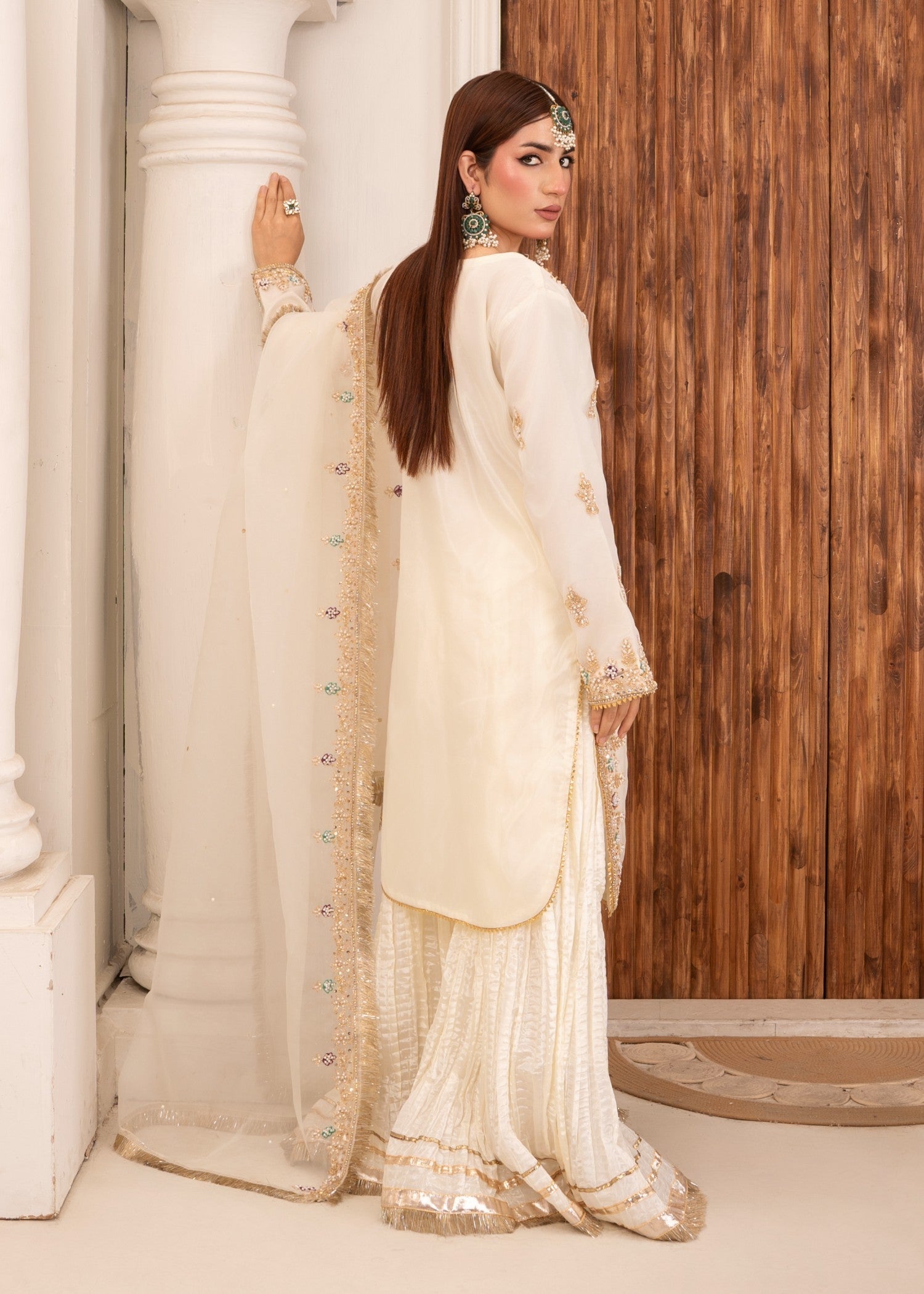 organza Sharara in Off-white