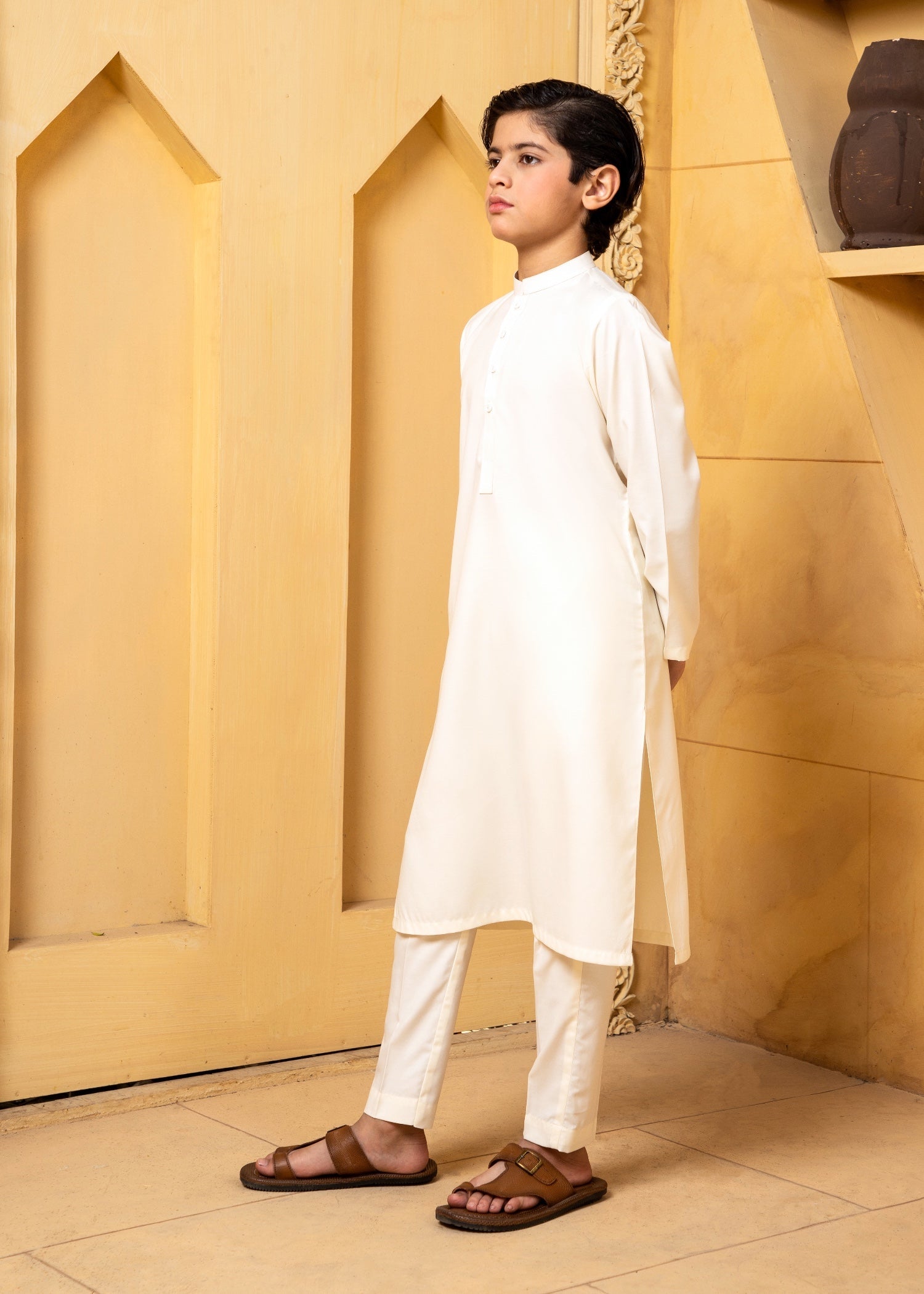blend boski Kurta Set in Cream