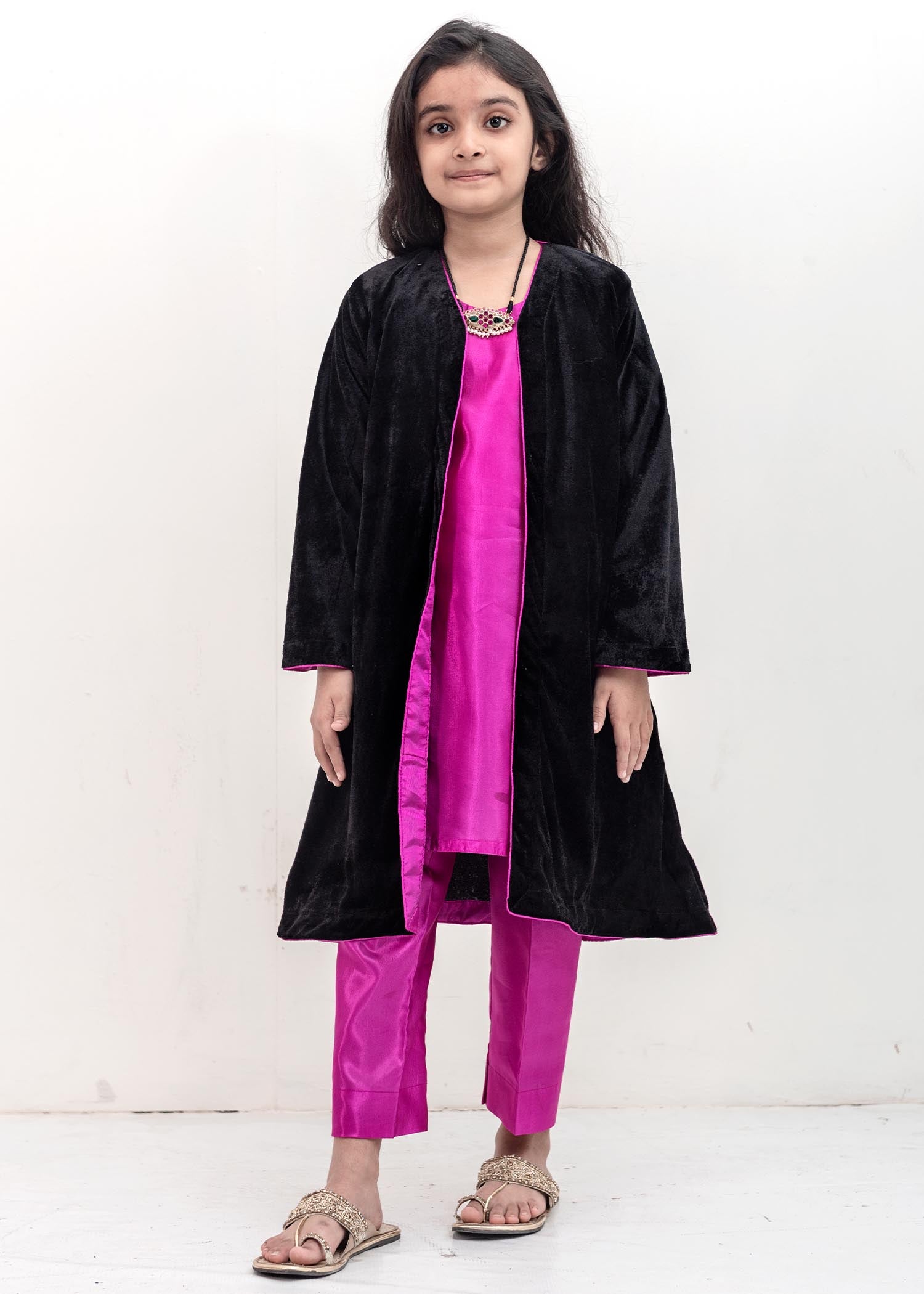 kattan silk Gown in Pink