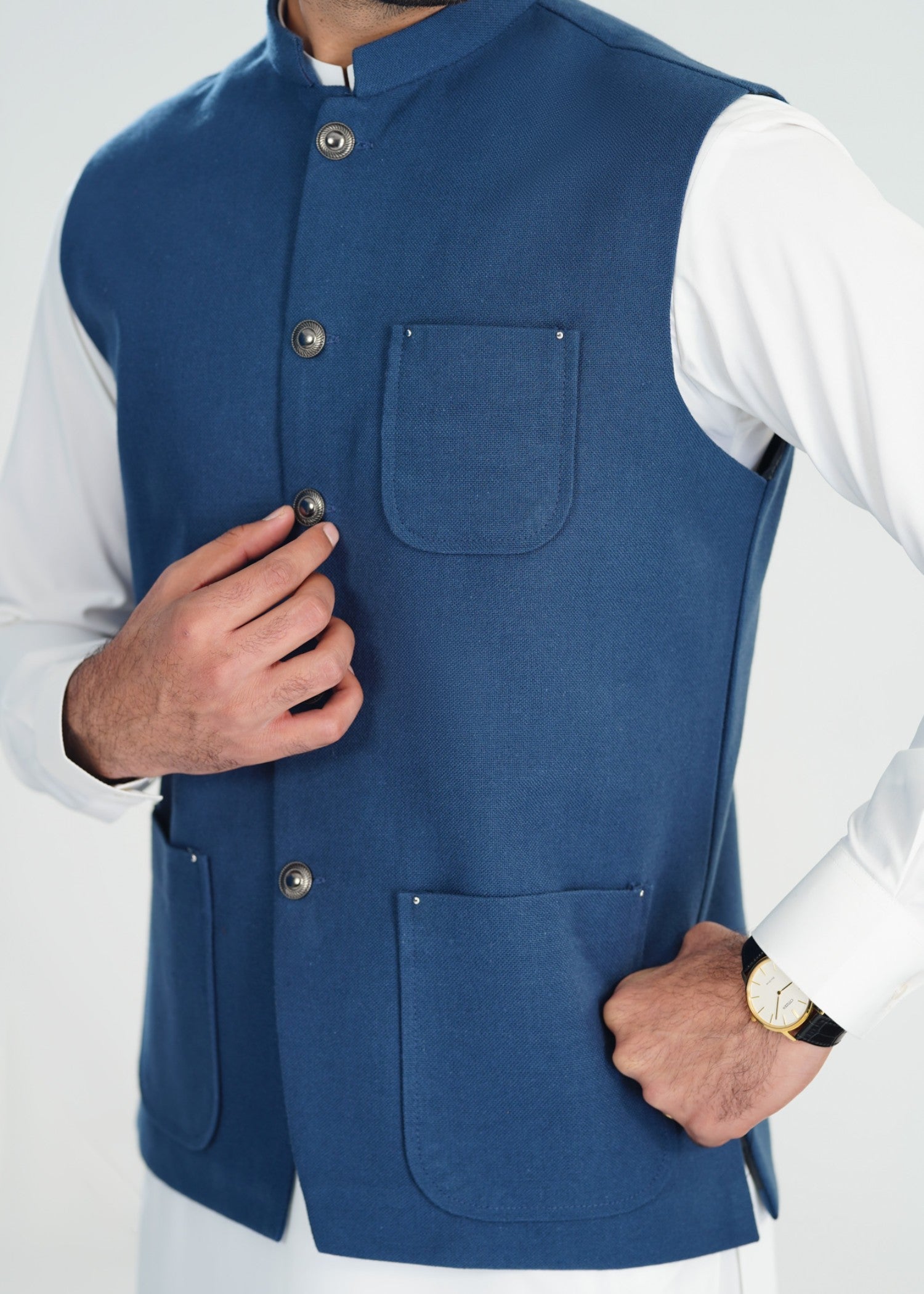 wool Waistcoat in Midnight blue