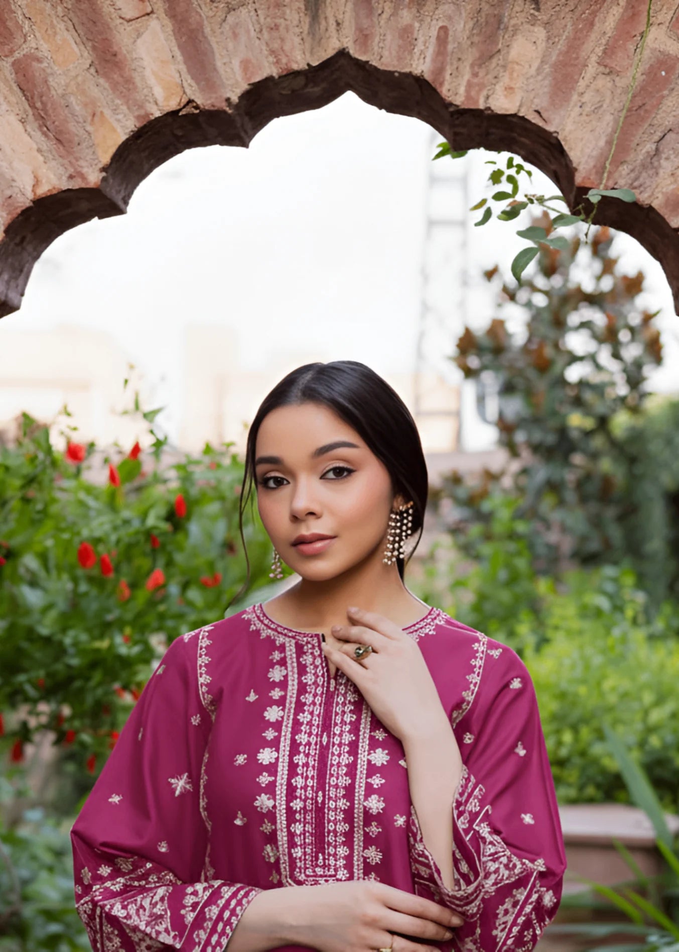 linen Kurta Set in Mulberry
