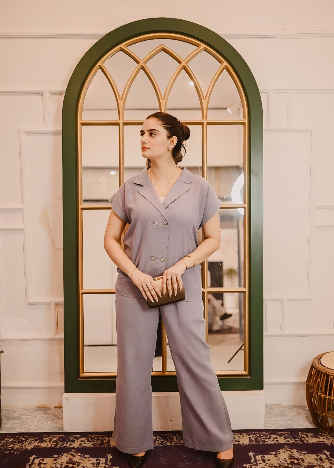 denim Co Ord Sets in Cool grey