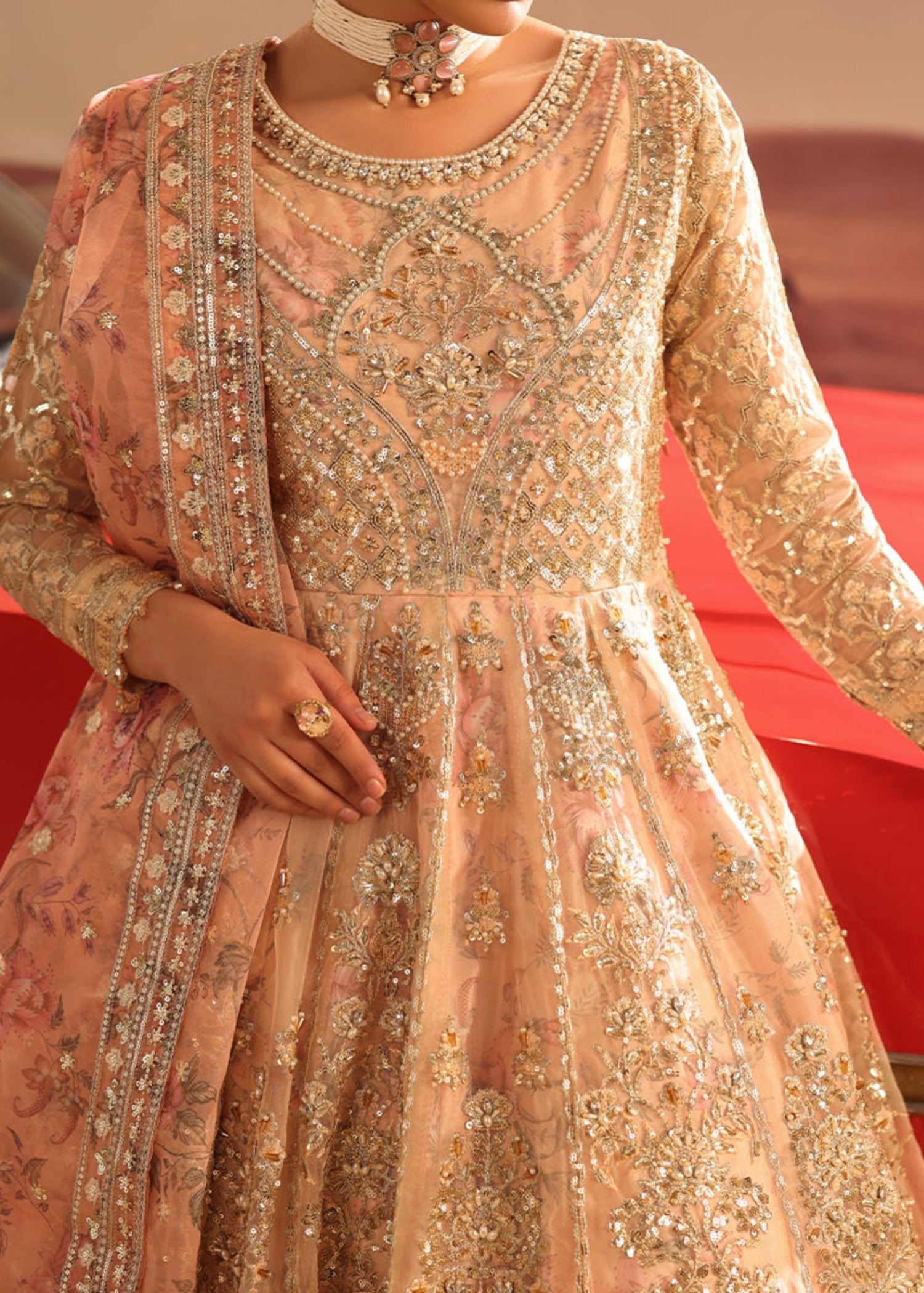 organza Maxi in Peach orange